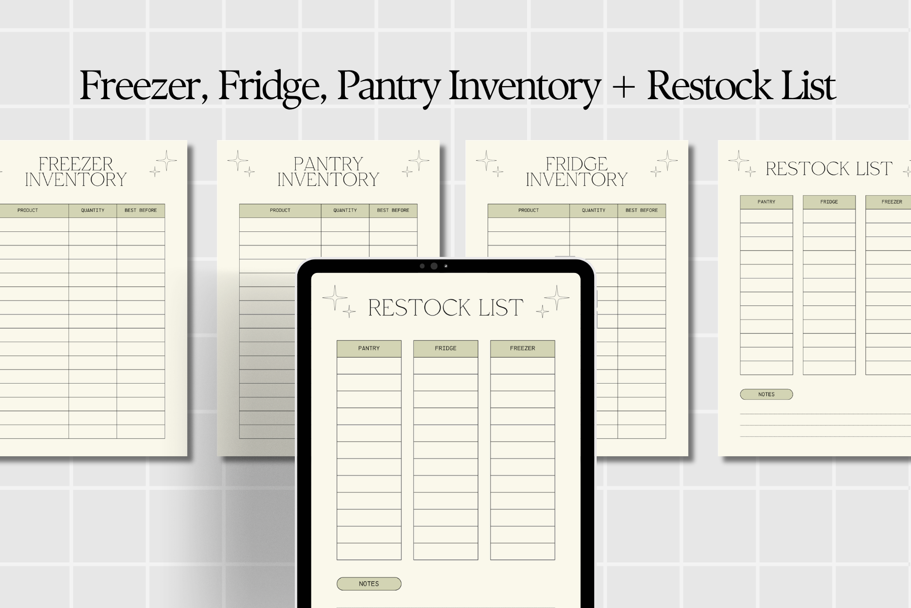 holiday pantry inventory: Inventory and Restock Pages for Pantry, Fridge, and Freezer original product preview