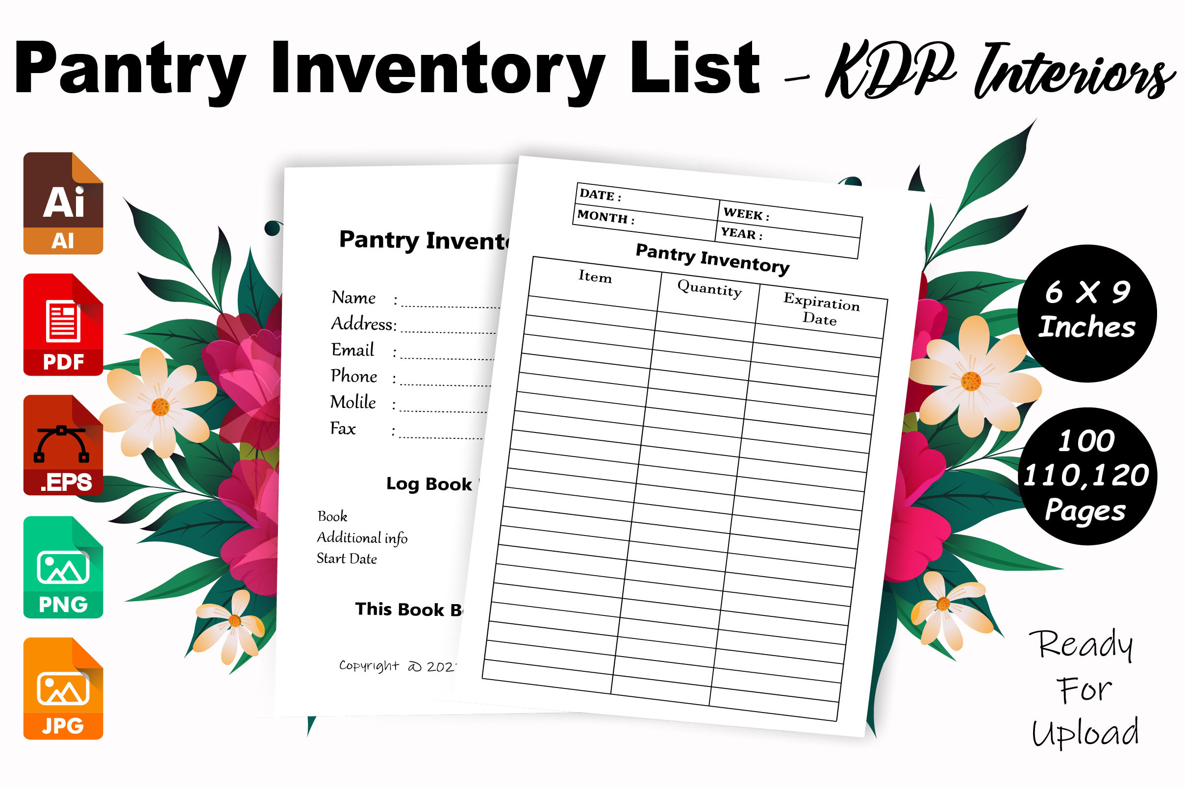 holiday pantry inventory: A Compact 6 × 9-Inch Pantry Logbook in Three Lengths original product preview