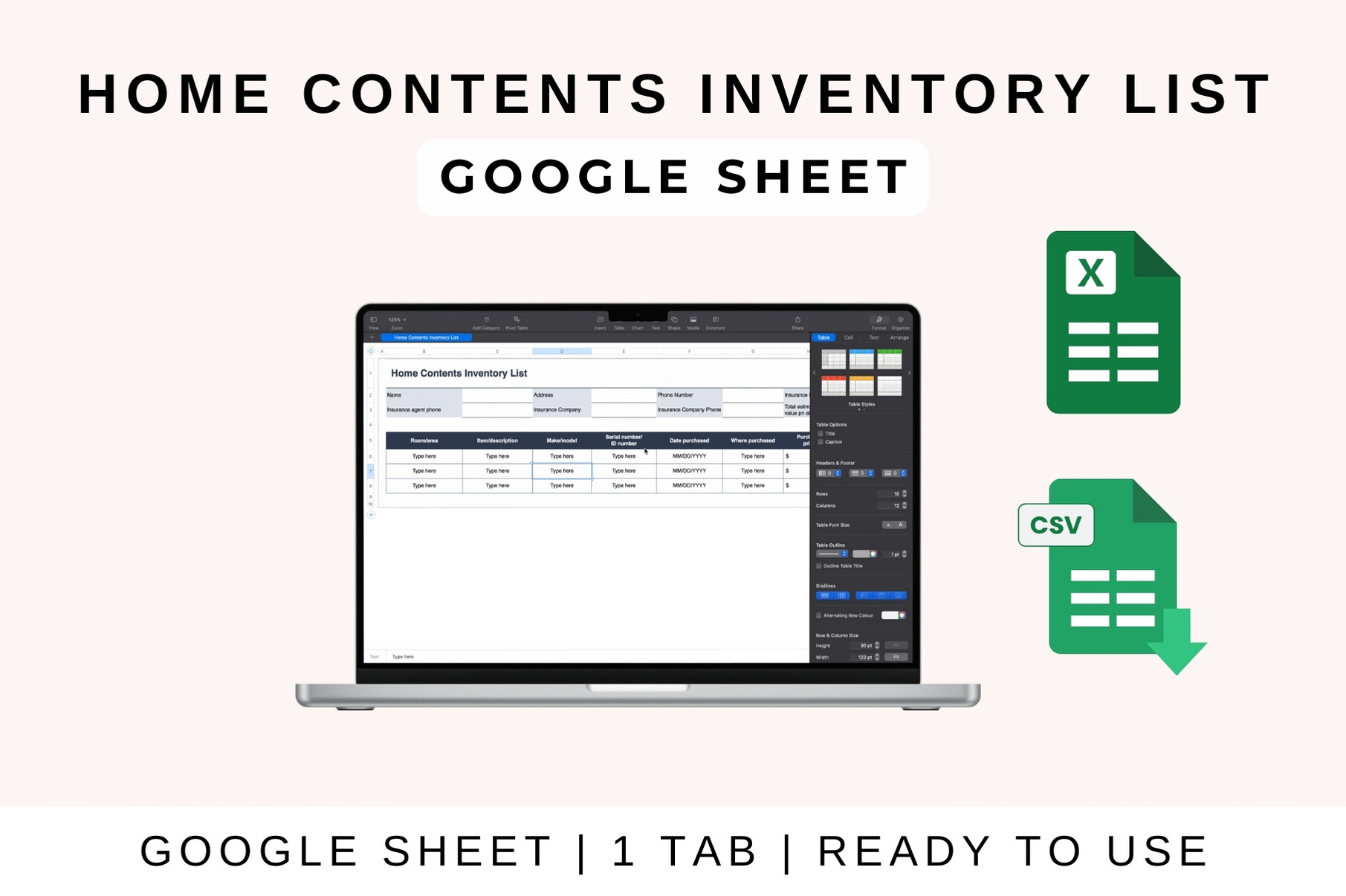 Home Inventory Planner: Home Contents Inventory List by Realtor Templates