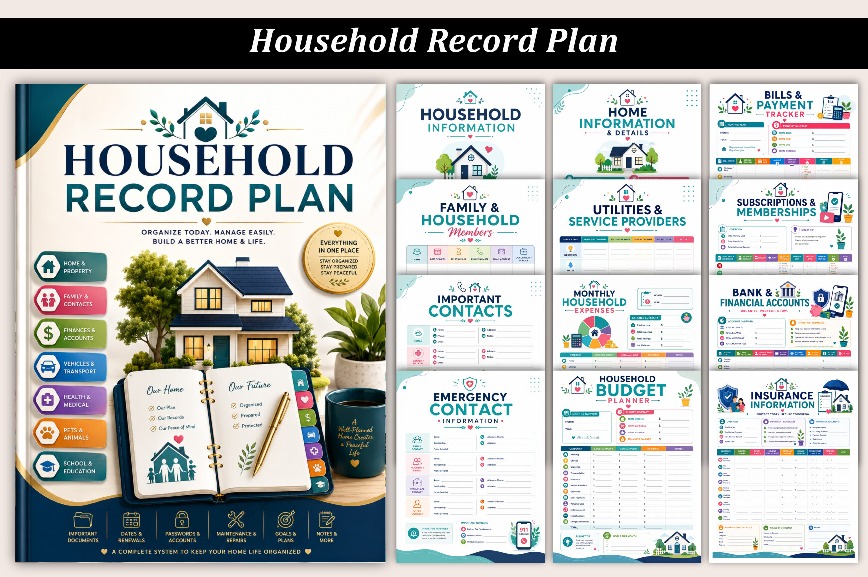 Home Inventory Planner: Household Record Plan by Designs Market