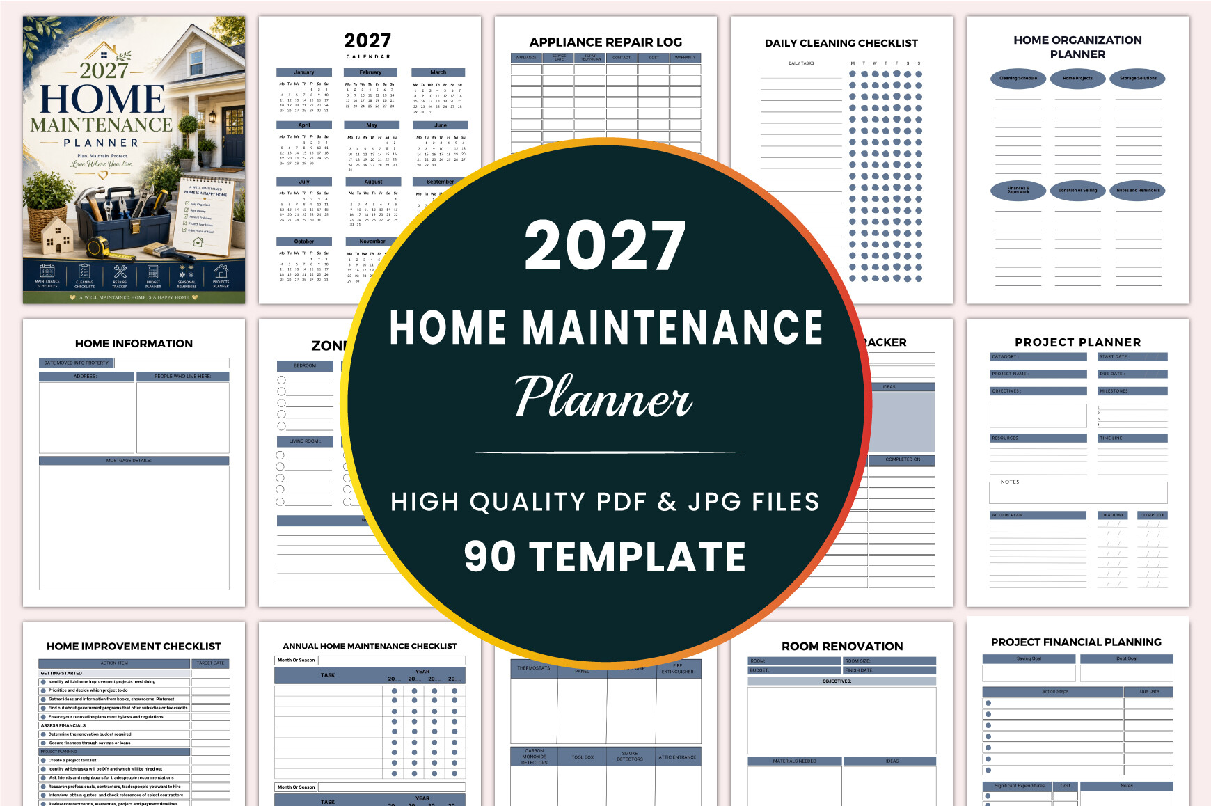 Home Maintenance Planner — 2027 Home Maintenance Planner KDP