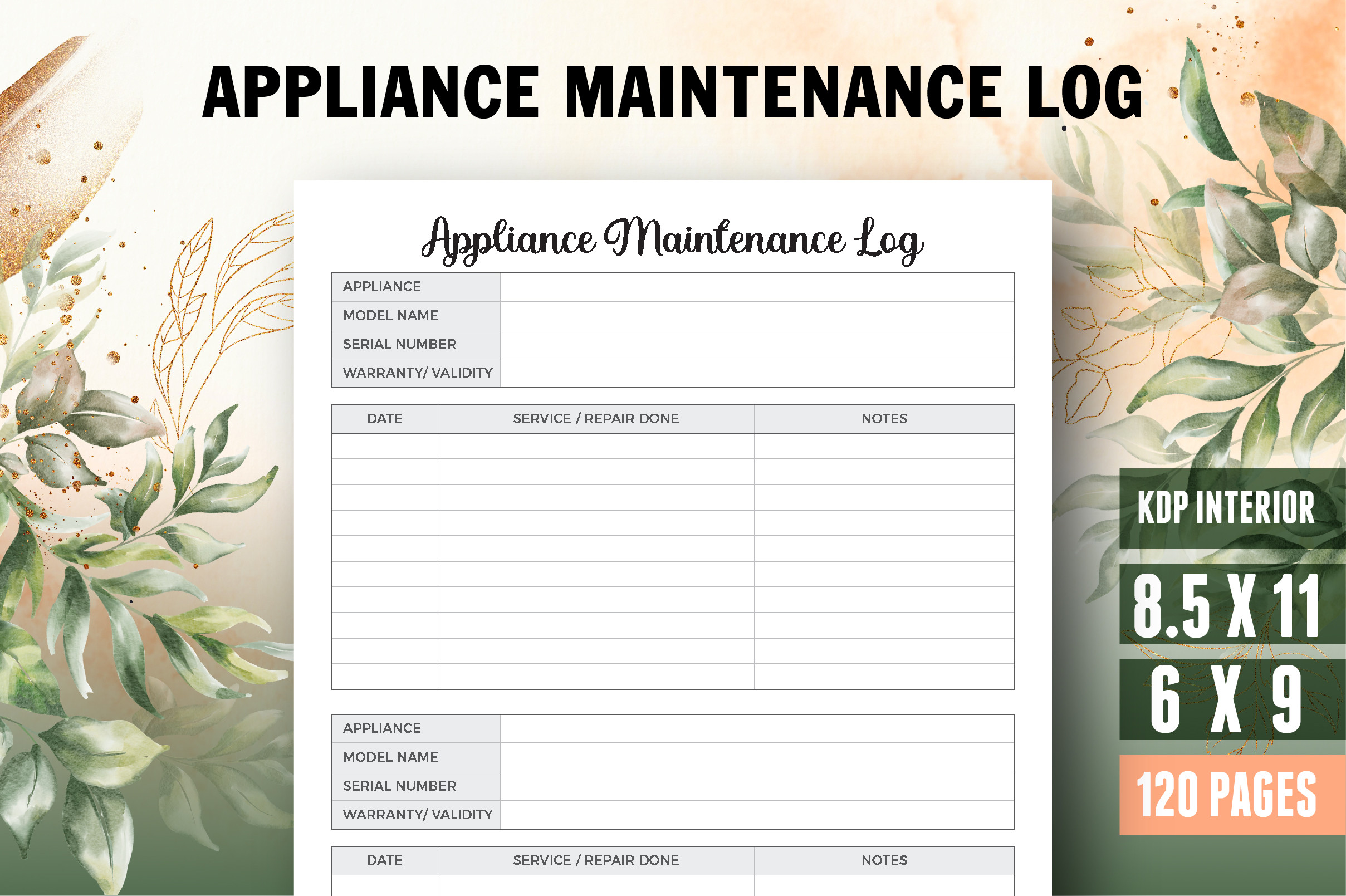 Home Maintenance Planner — Appliance Maintenance Log and Tracker