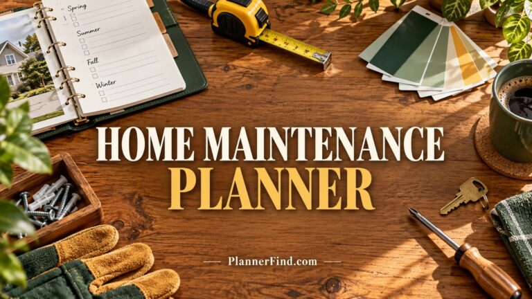 Home Maintenance Planner — themed planning workspace