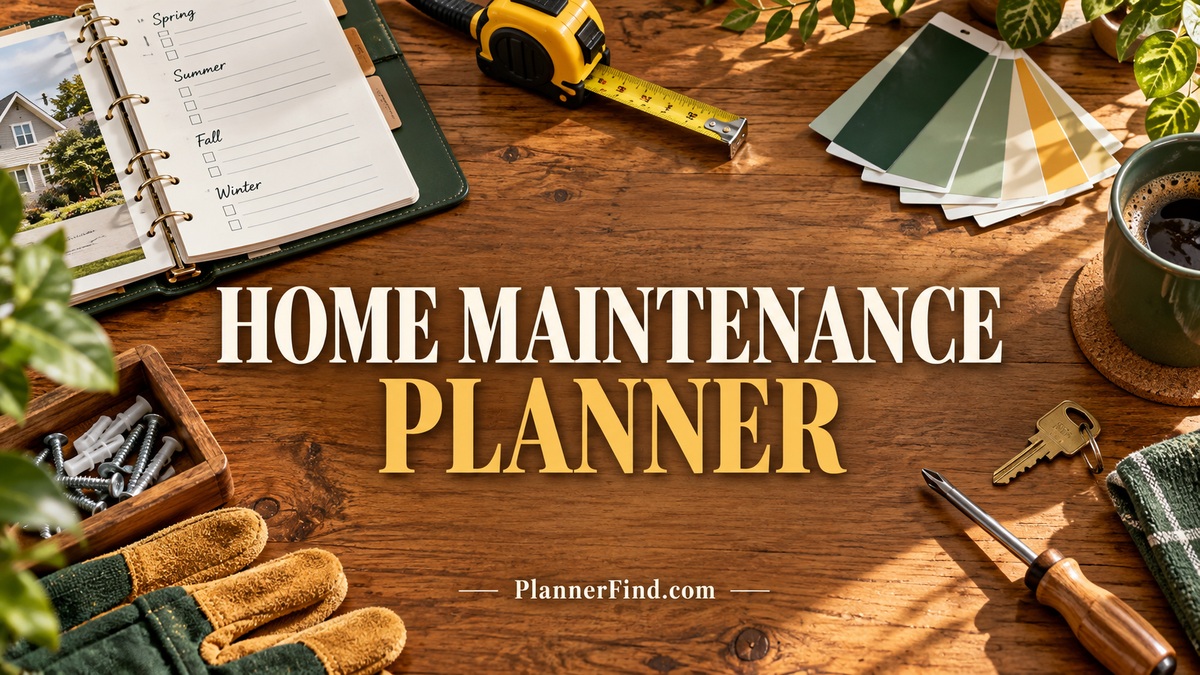 Home Maintenance Planner — themed planning workspace