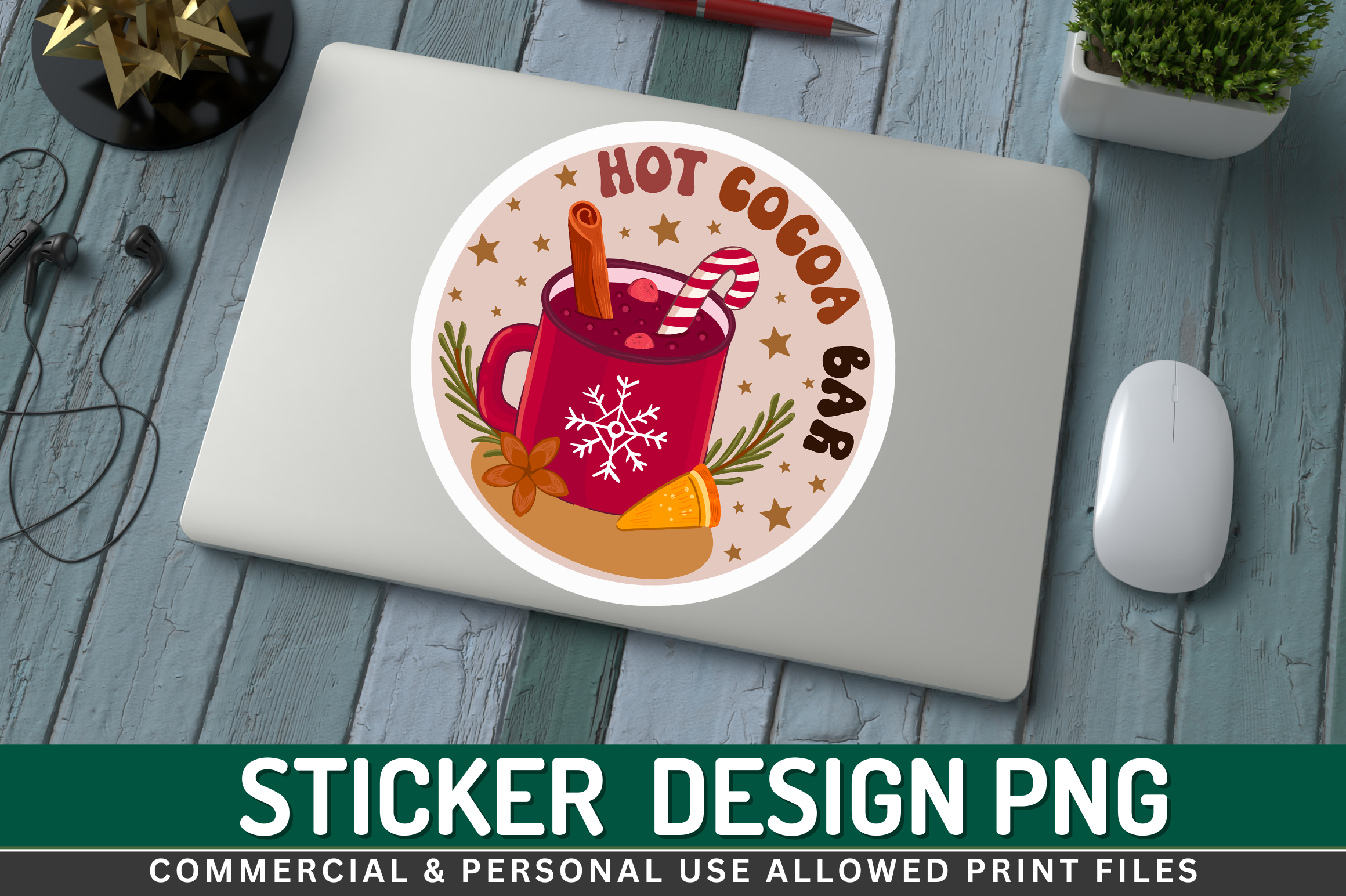 Hot Chocolate Stickers: Round Hot Cocoa Bar Label as a Transparent PNG original product preview