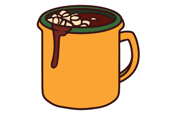 Hot Chocolate Stickers: Simple Cocoa Mug in SVG and Raster Formats original product preview