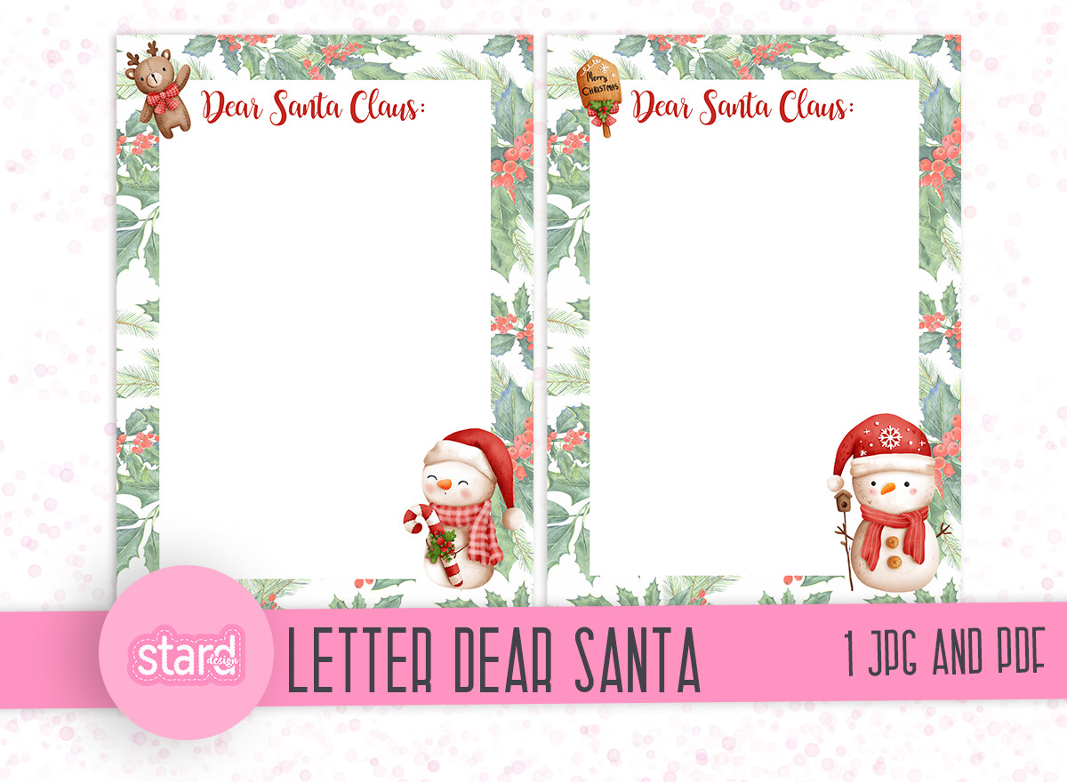 letter to santa templates: Simple A4 Santa Letter by StardDesign original product preview