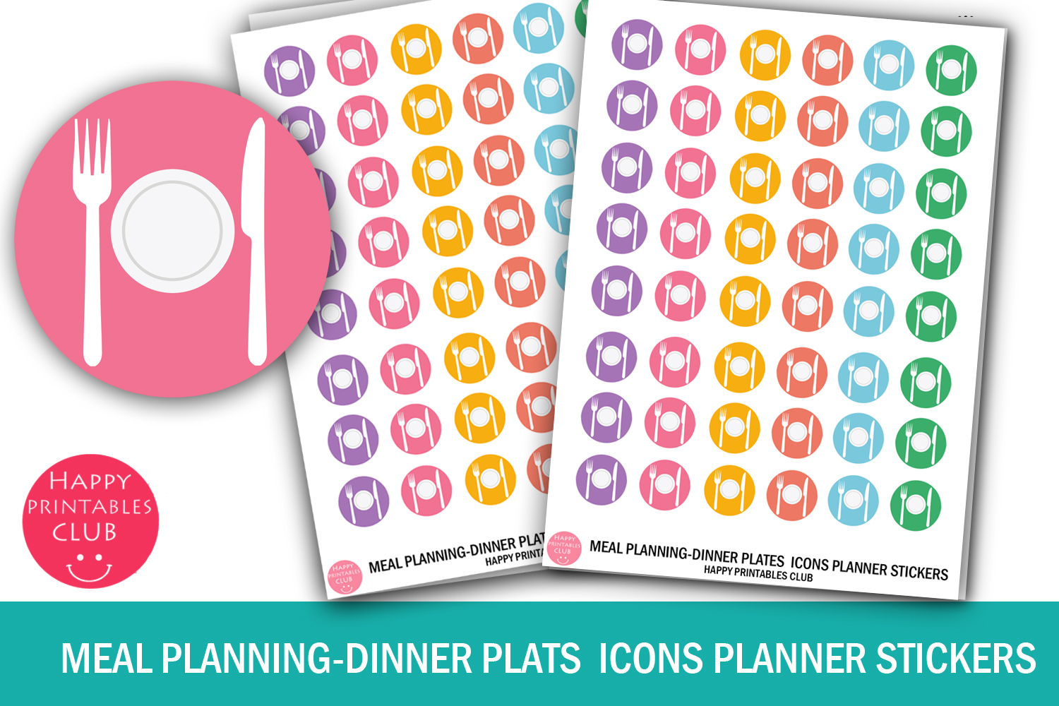 Meal Planner Stickers: Meal Planning Icons Planner Stickers