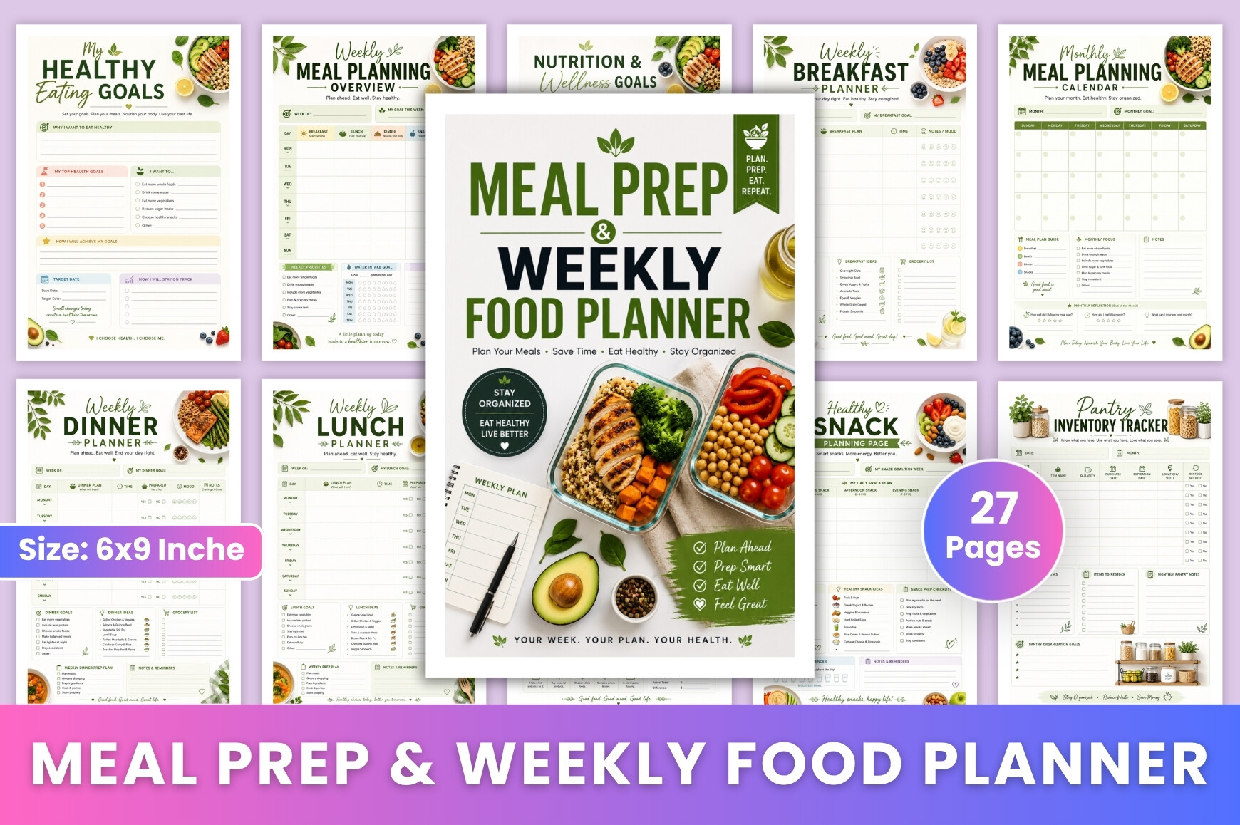 Meal Prep Planner — Meal Prep & Weekly Food Planner by KDPMart