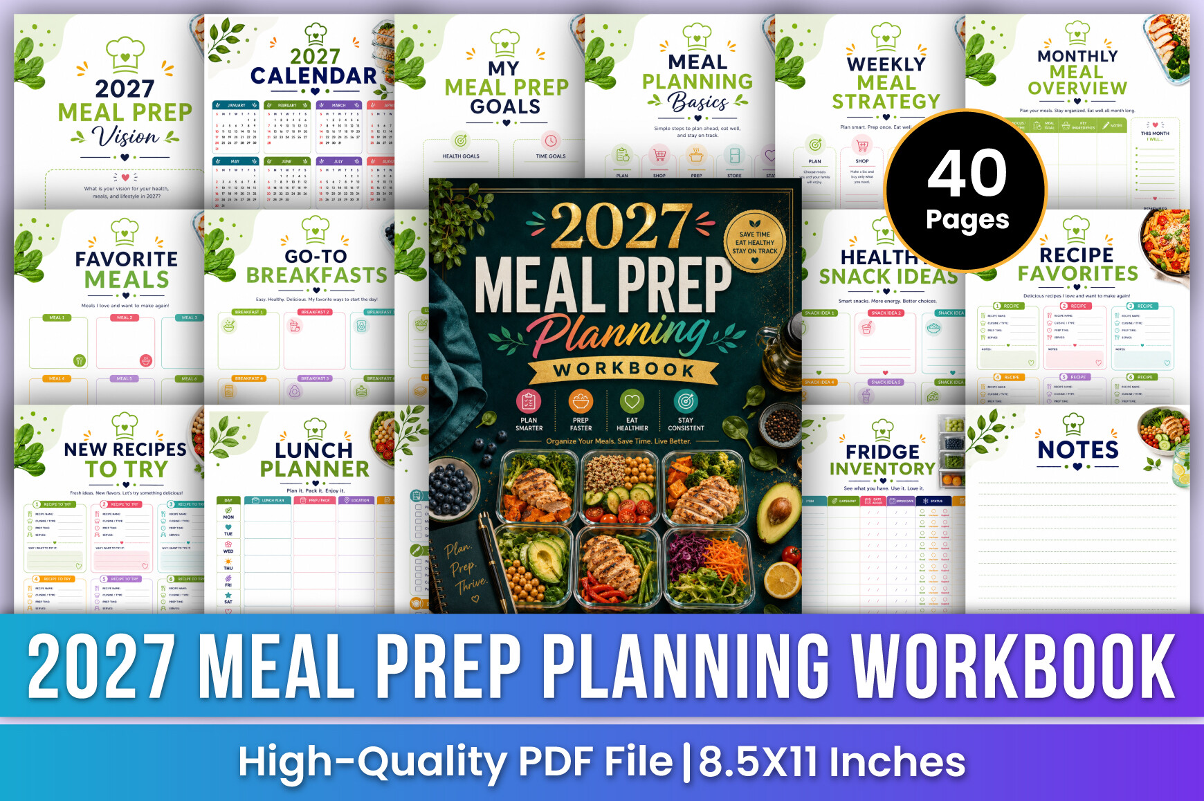 Meal Prep Planner — 2027 Meal Prep Planning Workbook by Mustafiz