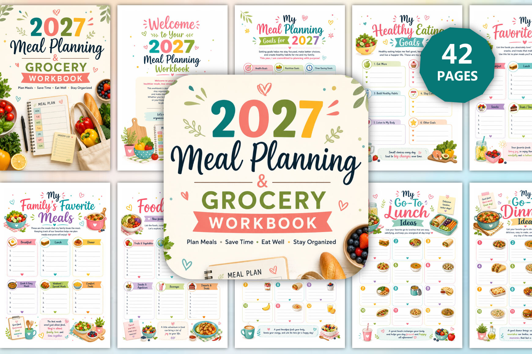 Meal Prep Planner — 2027 Meal Planning & Grocery Workbook by munjixpro