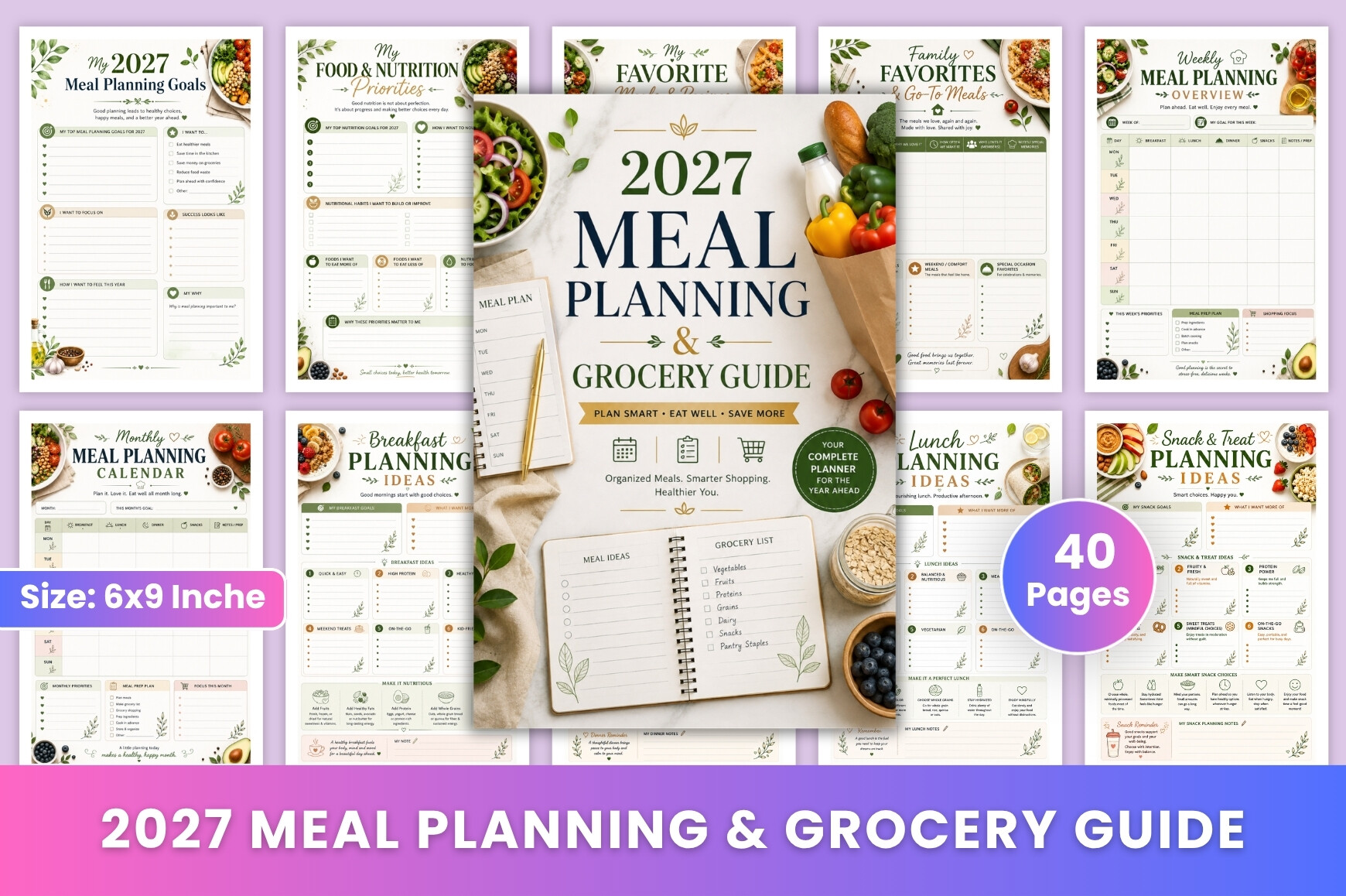 Meal Prep Planner — 2027 Meal Planning & Grocery Guide by KDPMart