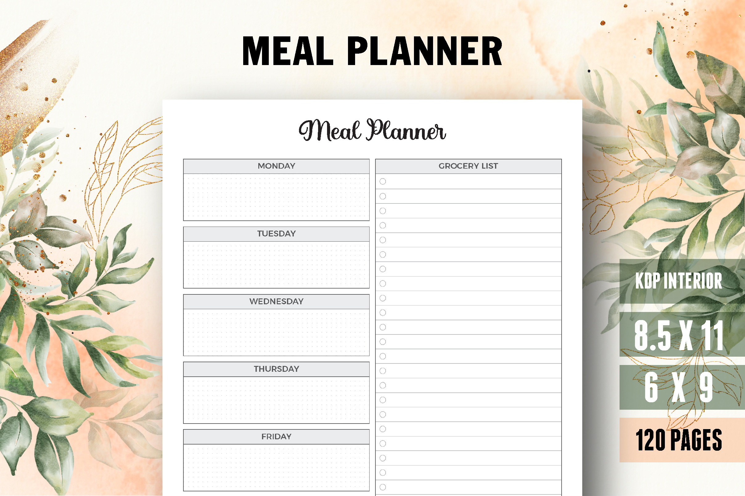 Meal Prep Planner — Meal Planner, Meal Prep & Grocery List by Vector Cafe