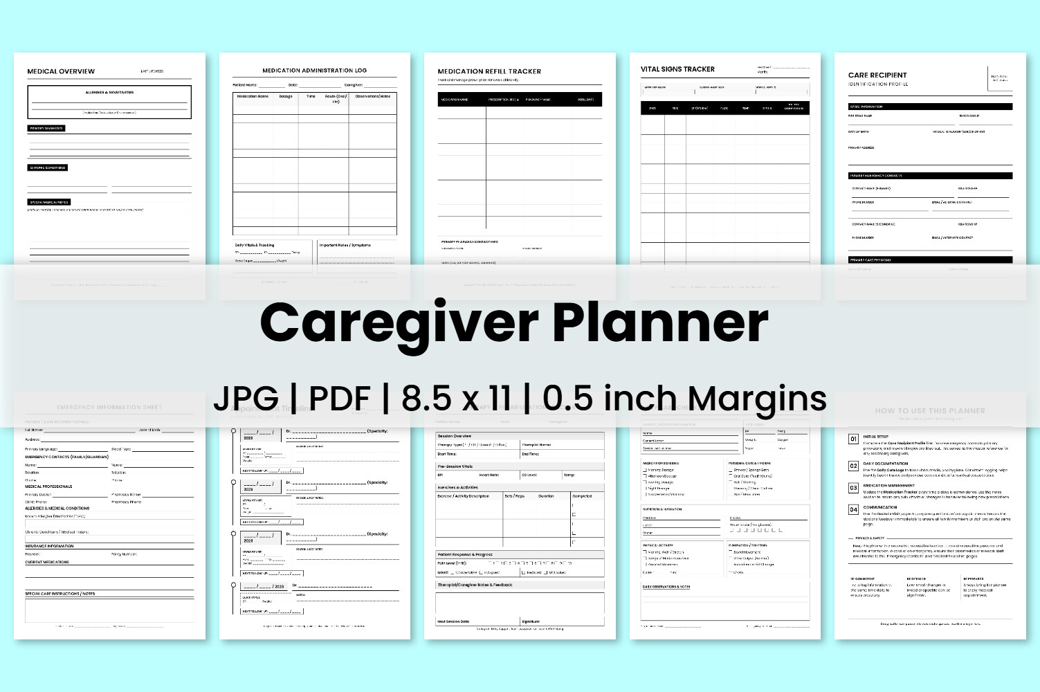 medication tracker: A Caregiver Binder with Administration and Refill Logs original product preview