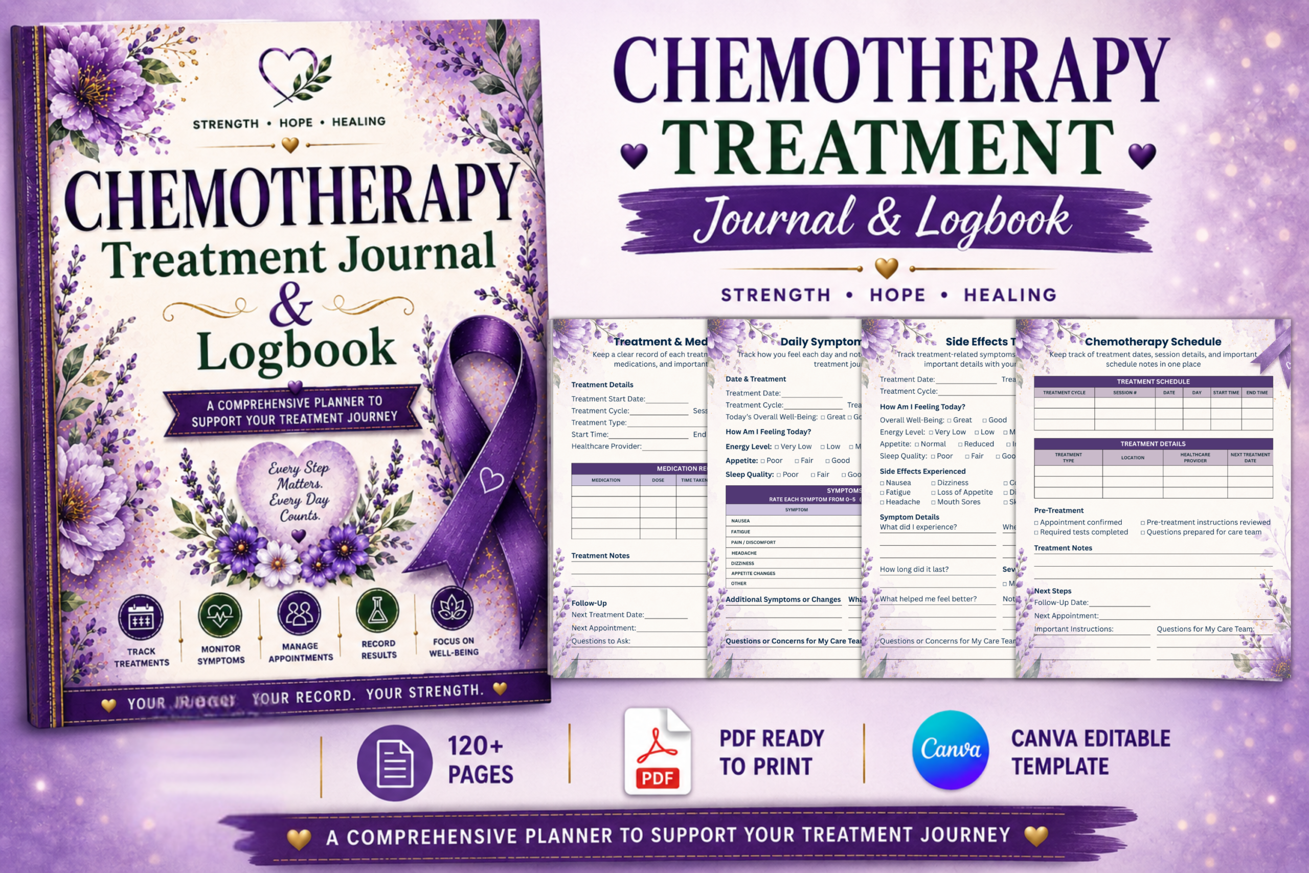 medication tracker: Medication Records Within a Chemotherapy-Specific Journal original product preview