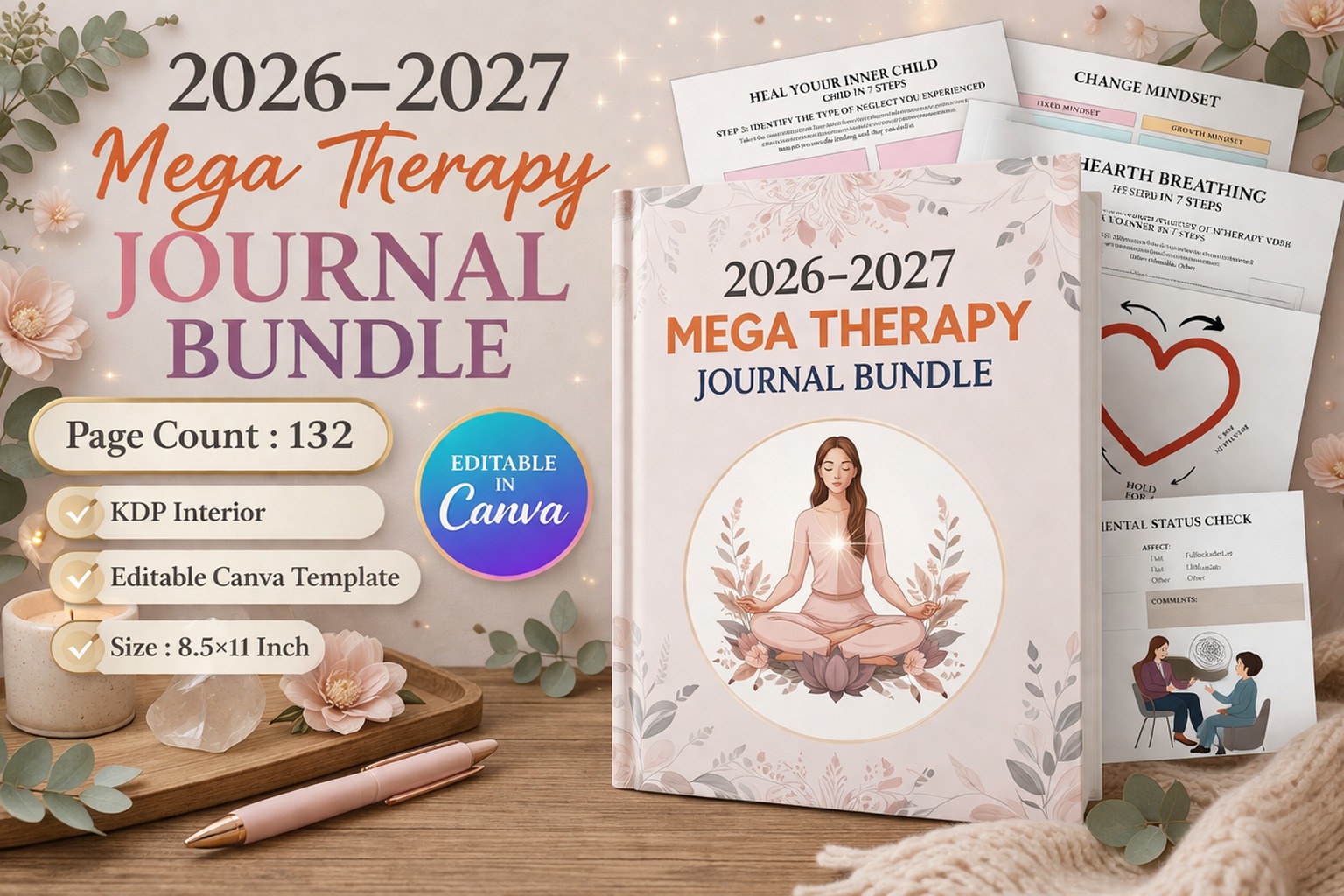 medication tracker: A Medication Section Inside a 2026–2027 Canva Journal original product preview