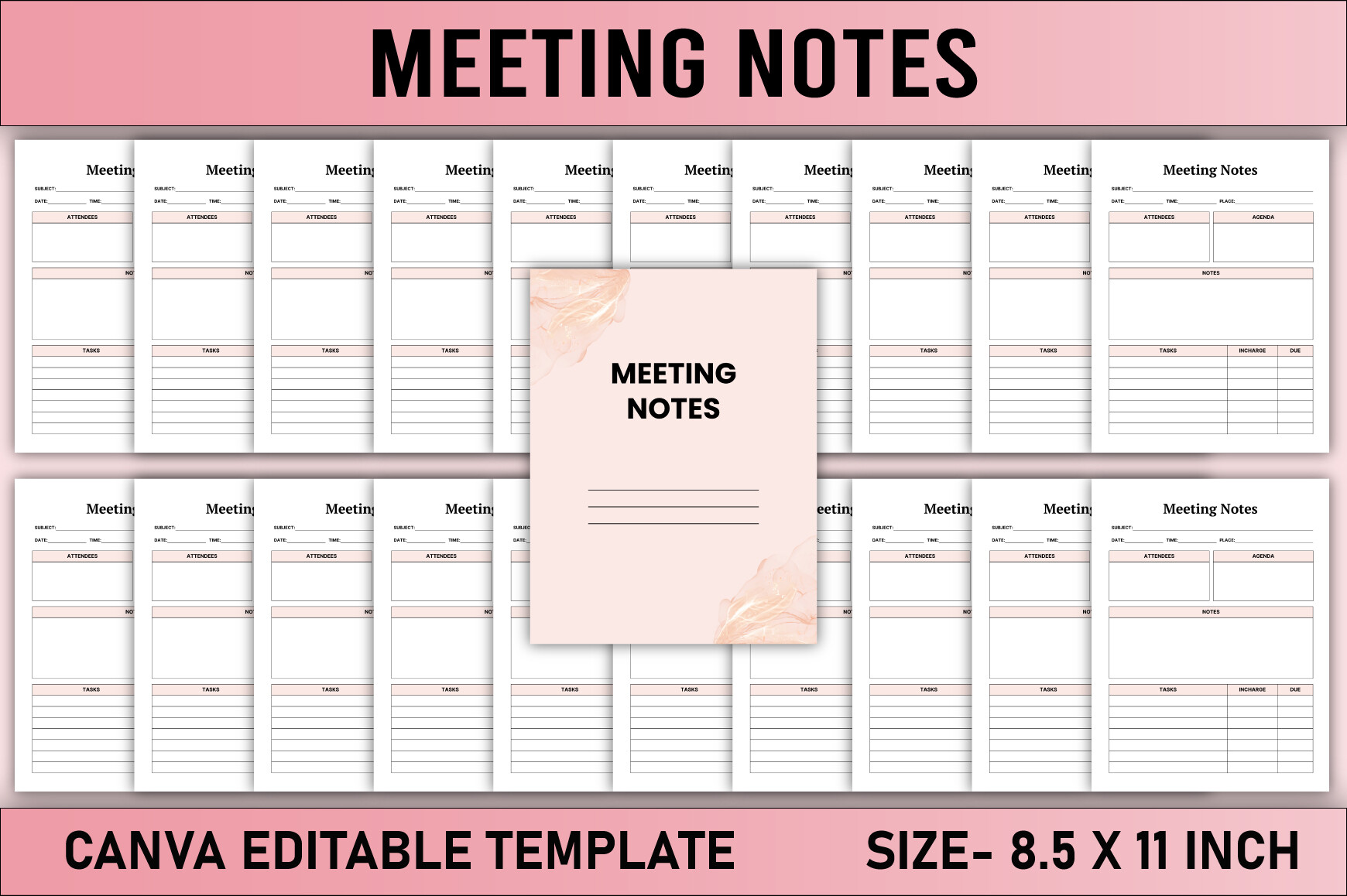 Meeting Notes: KDP GALLERY: Minimal Canva Meeting Journal