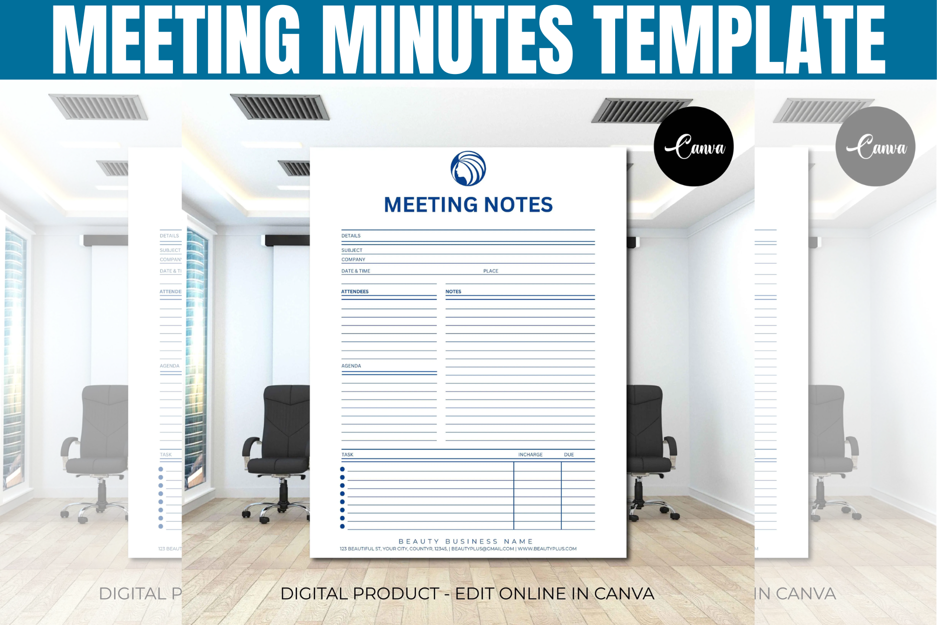 Meeting Notes: Gfx Shaown: Customizable Meeting Minutes Form