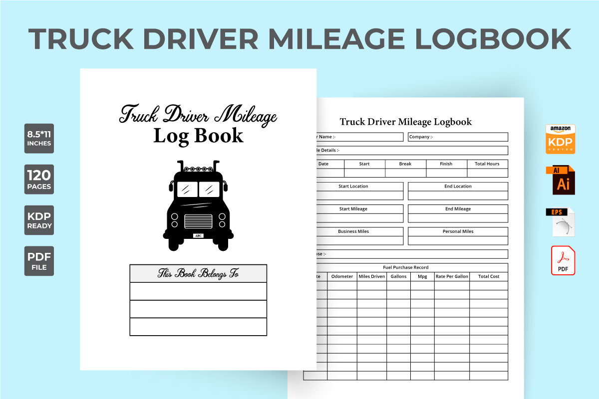 mileage tracker: A Truck Mileage Log with Fuel and Work-Hour Records original product preview
