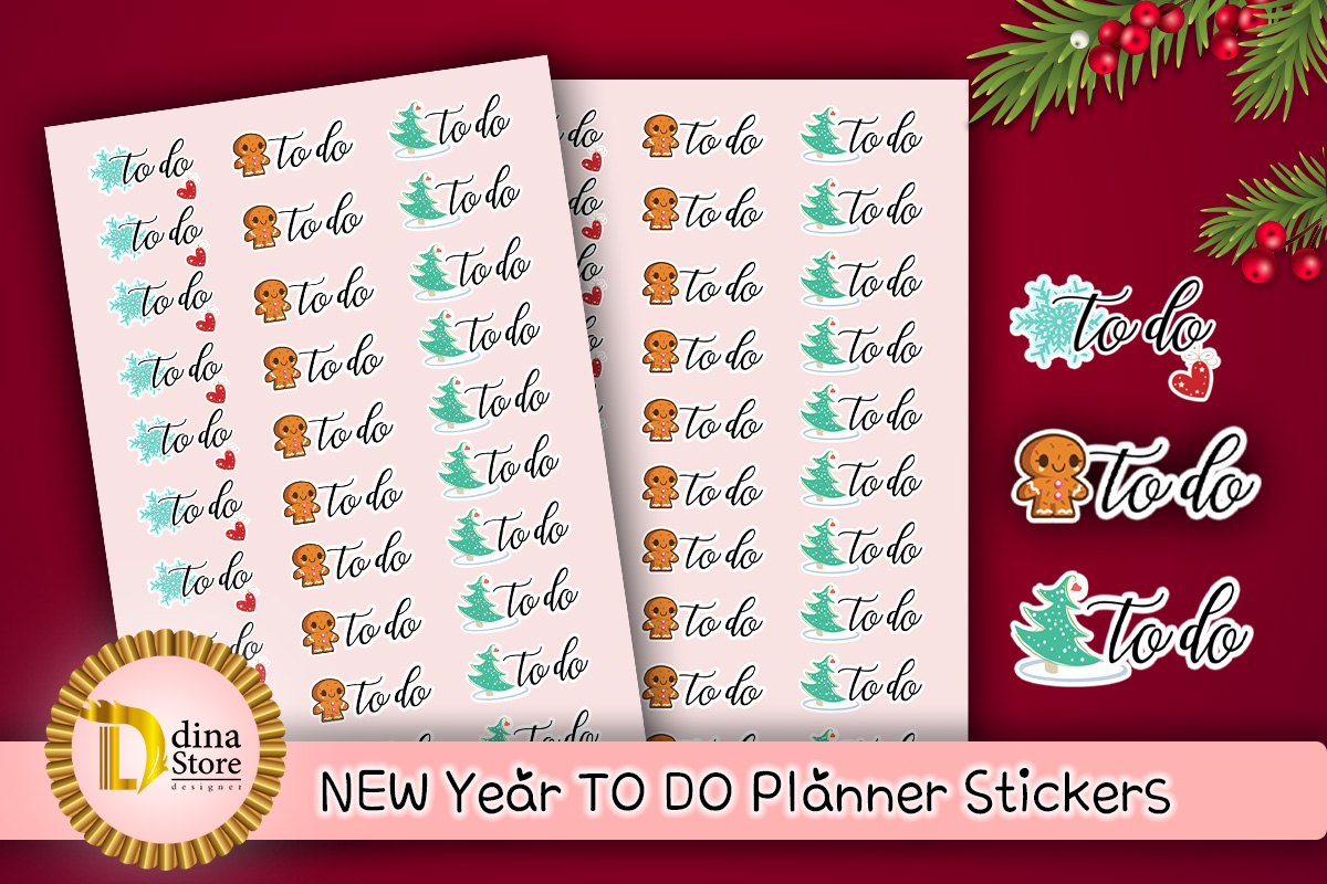 new year planner stickers: A Small Printable Sheet of Seasonal To-Do Labels original product preview