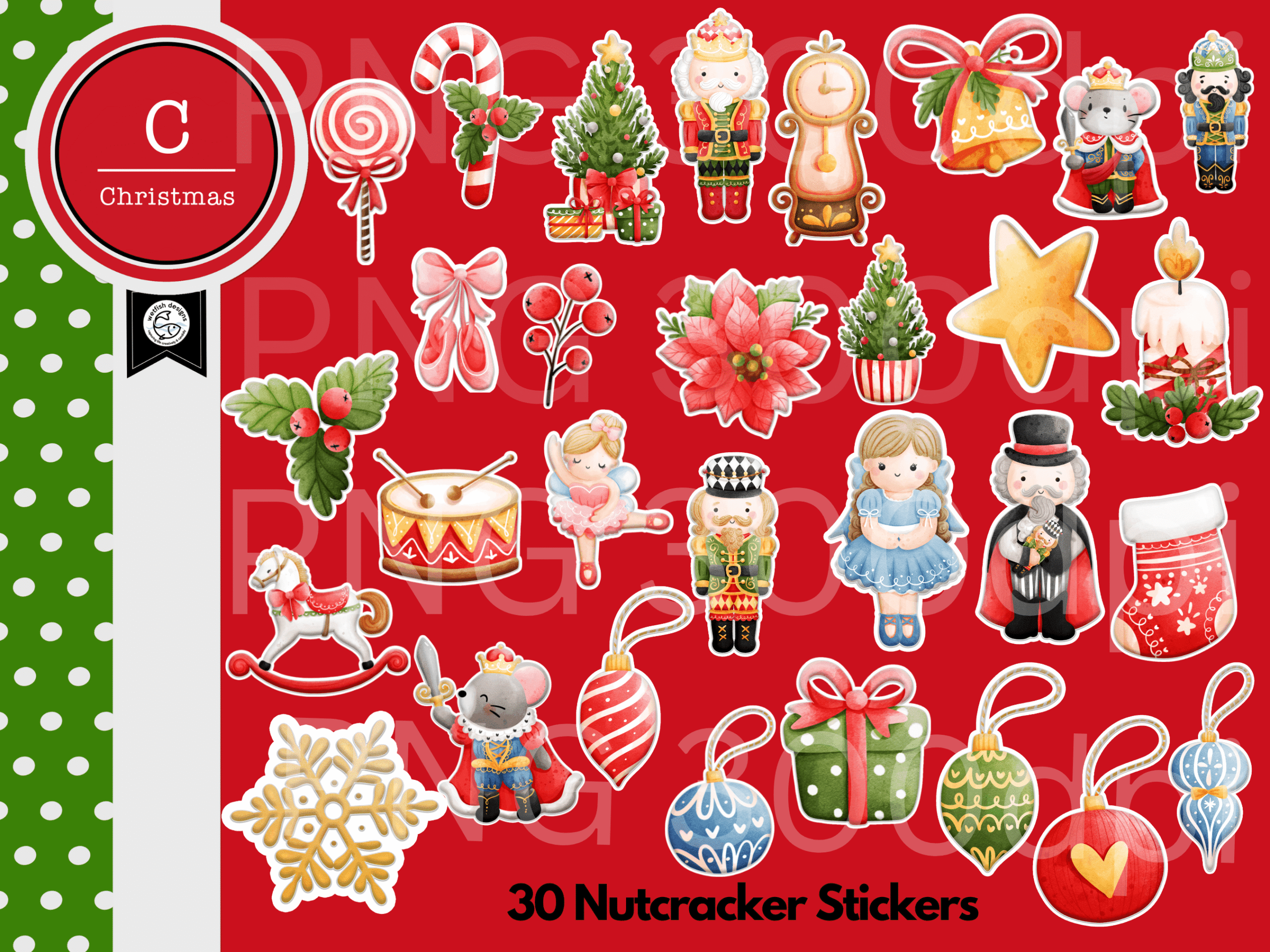 nutcracker stickers: 30 Ballet Stickers by Wetfish Designs original product preview