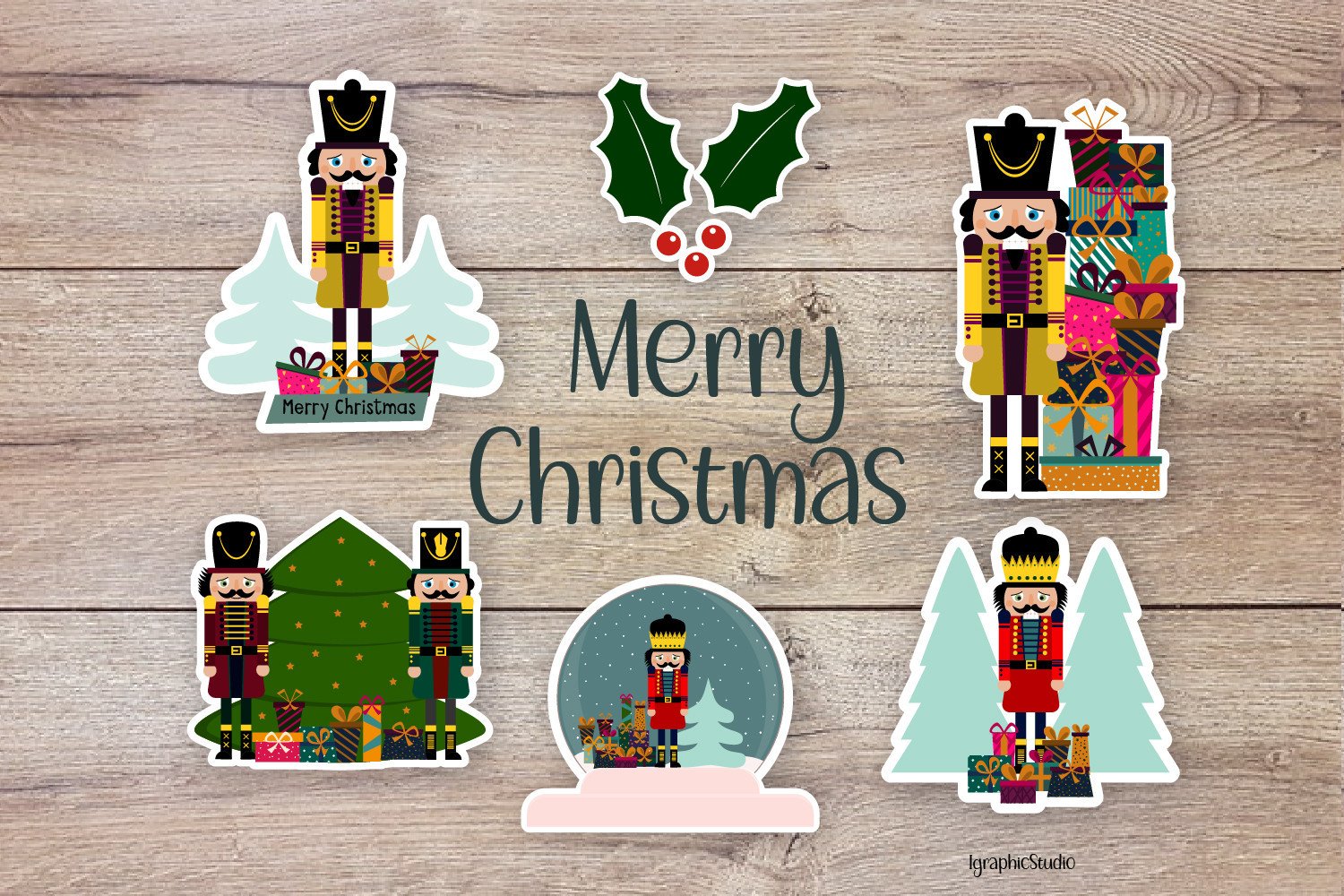 nutcracker stickers: Six Stickers and an A4 Sheet by Igraphic Studio original product preview