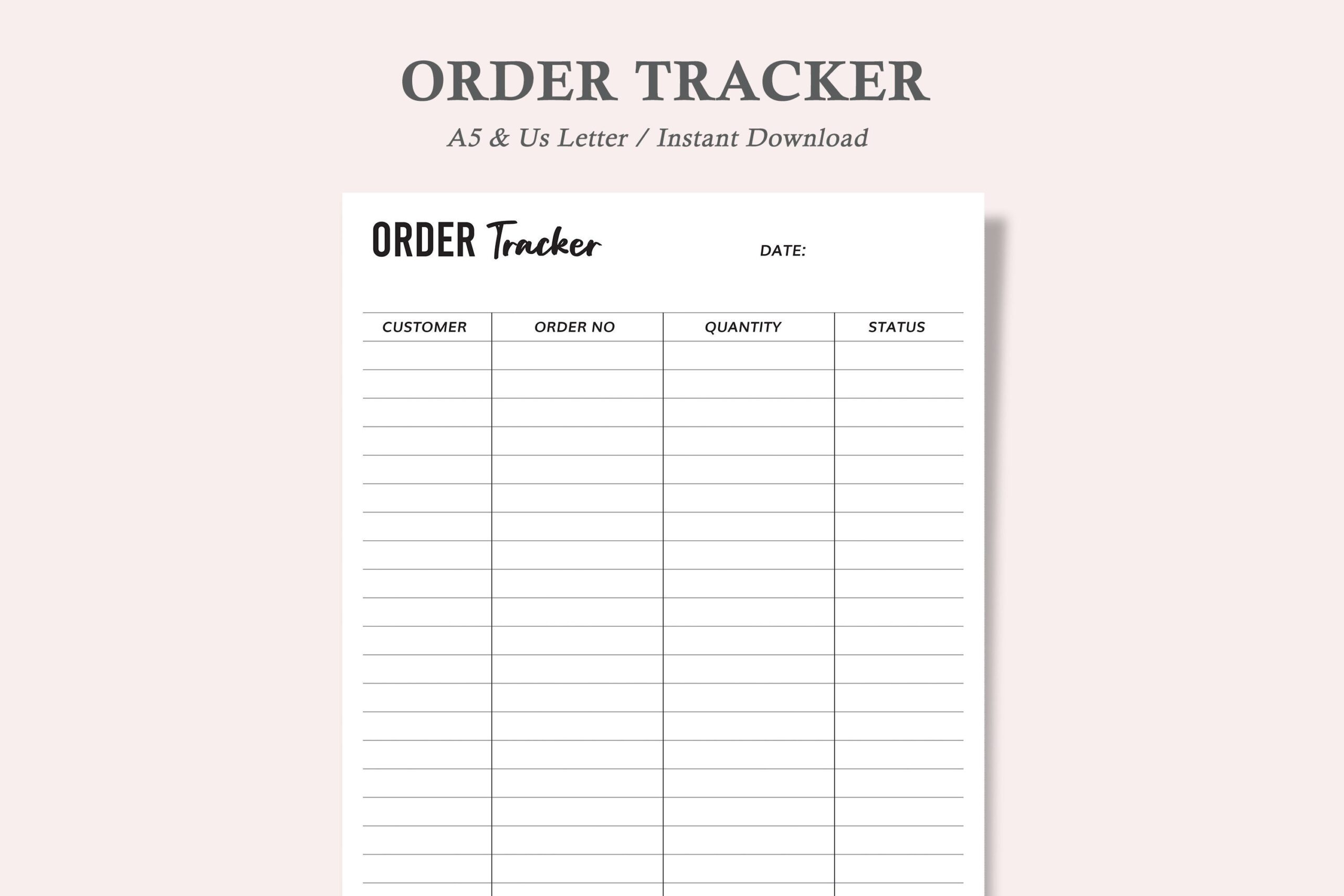 Order Tracker: watercolortheme: Compact Customer Order Log