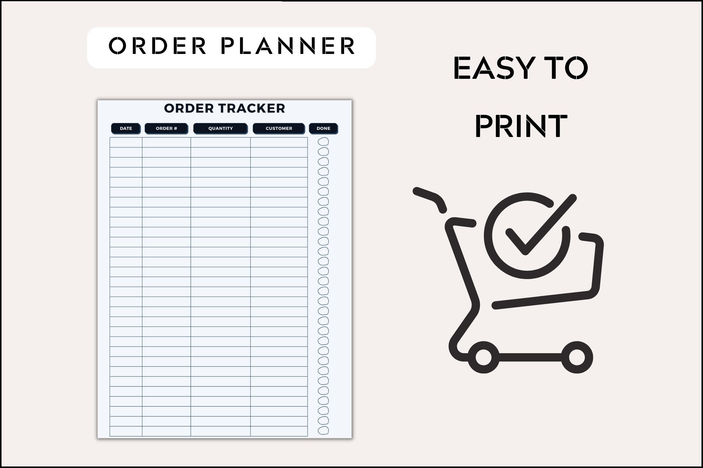 Order Tracker: Realtor Templates: A4 Order Planner