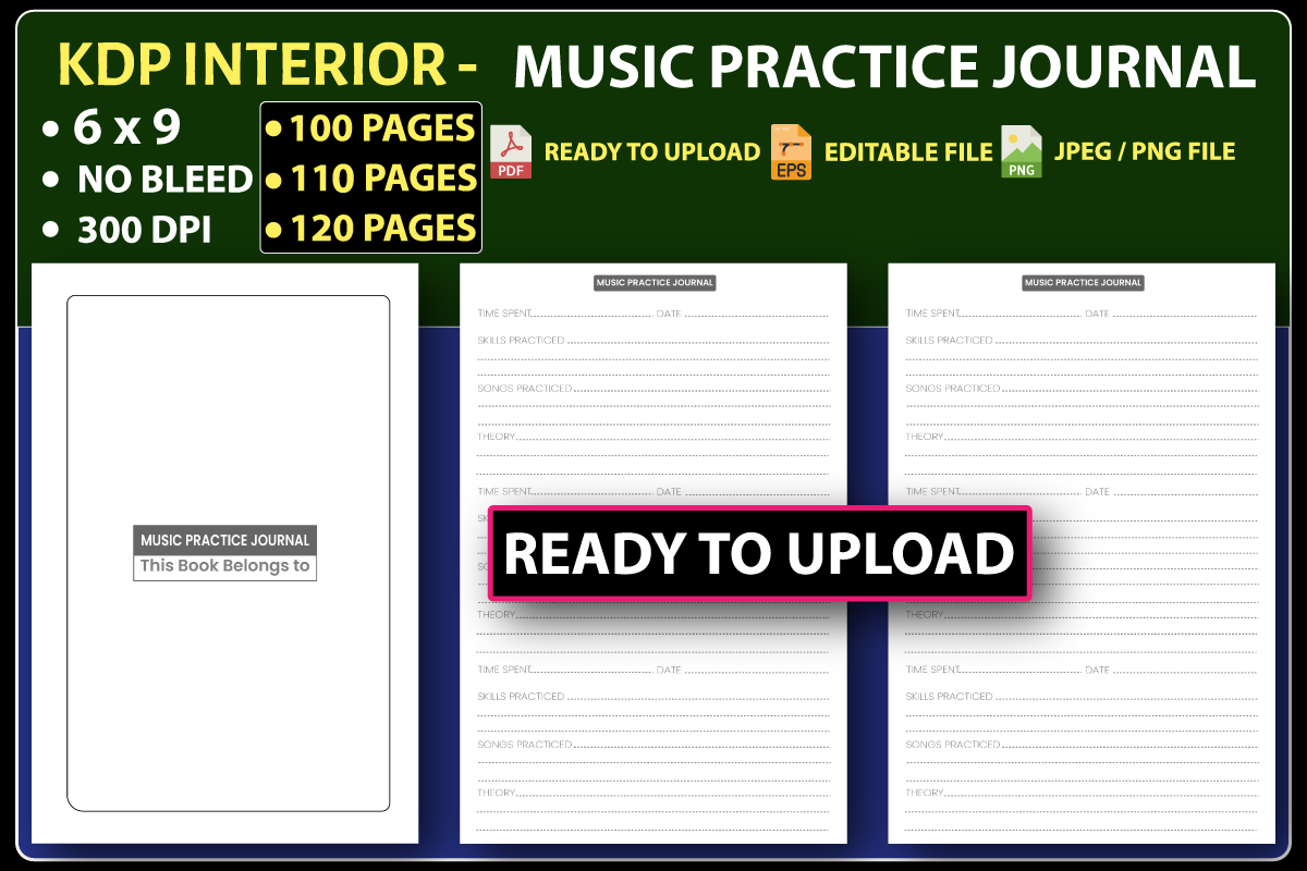 music practice journal: Compact Music Journal with Illustrator Source original product preview