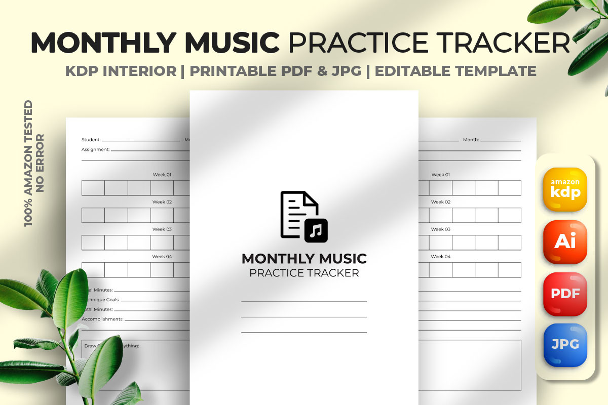 music practice journal: Compact Monthly Music Practice Tracker original product preview