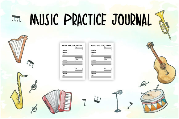 music practice journal: Simple 100-Page PDF Practice Interior original product preview