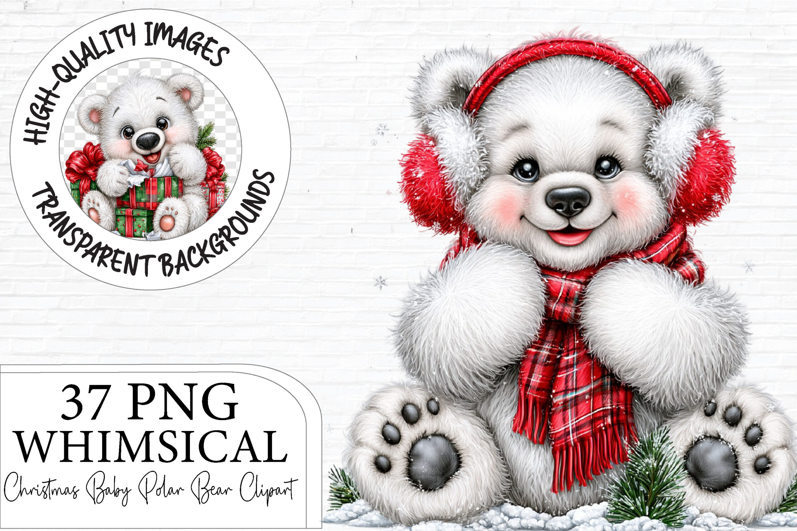 polar bear stickers: Christmas Baby Polar Bears in 37 Designs original product preview