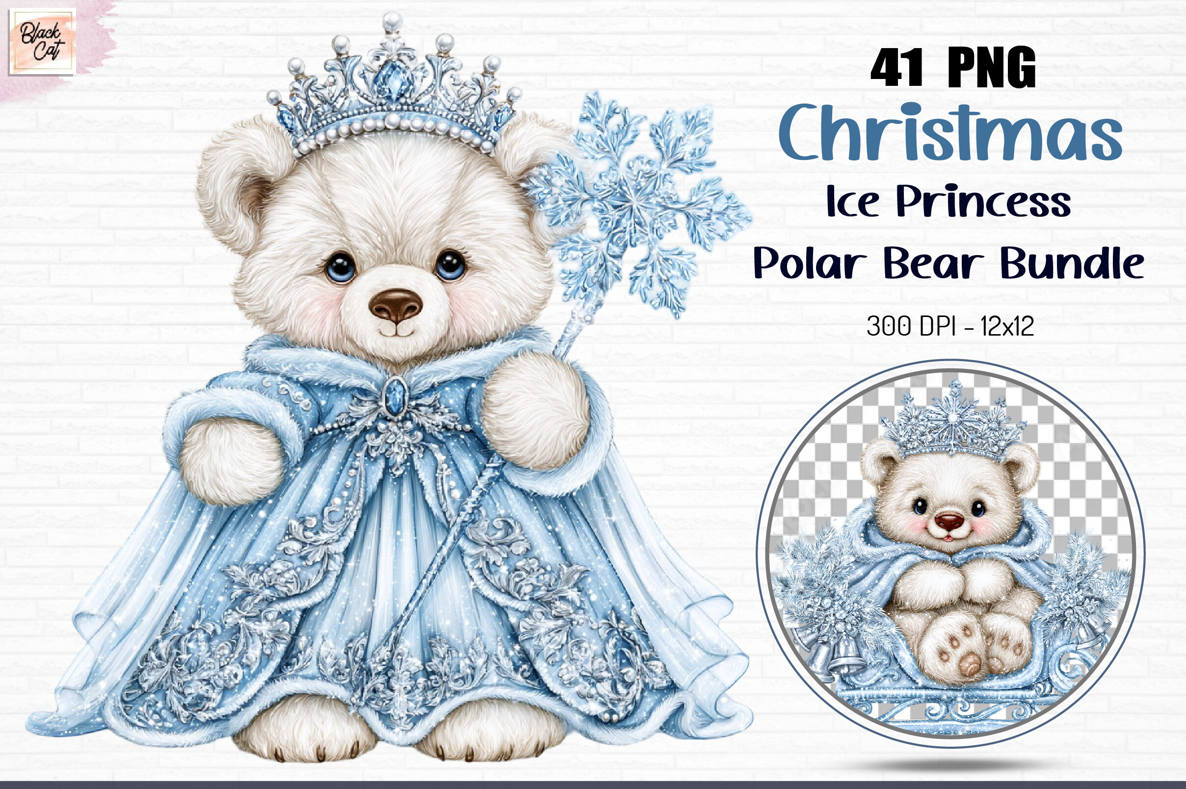 polar bear stickers: Ice Princess Polar Bear PNG Collection original product preview