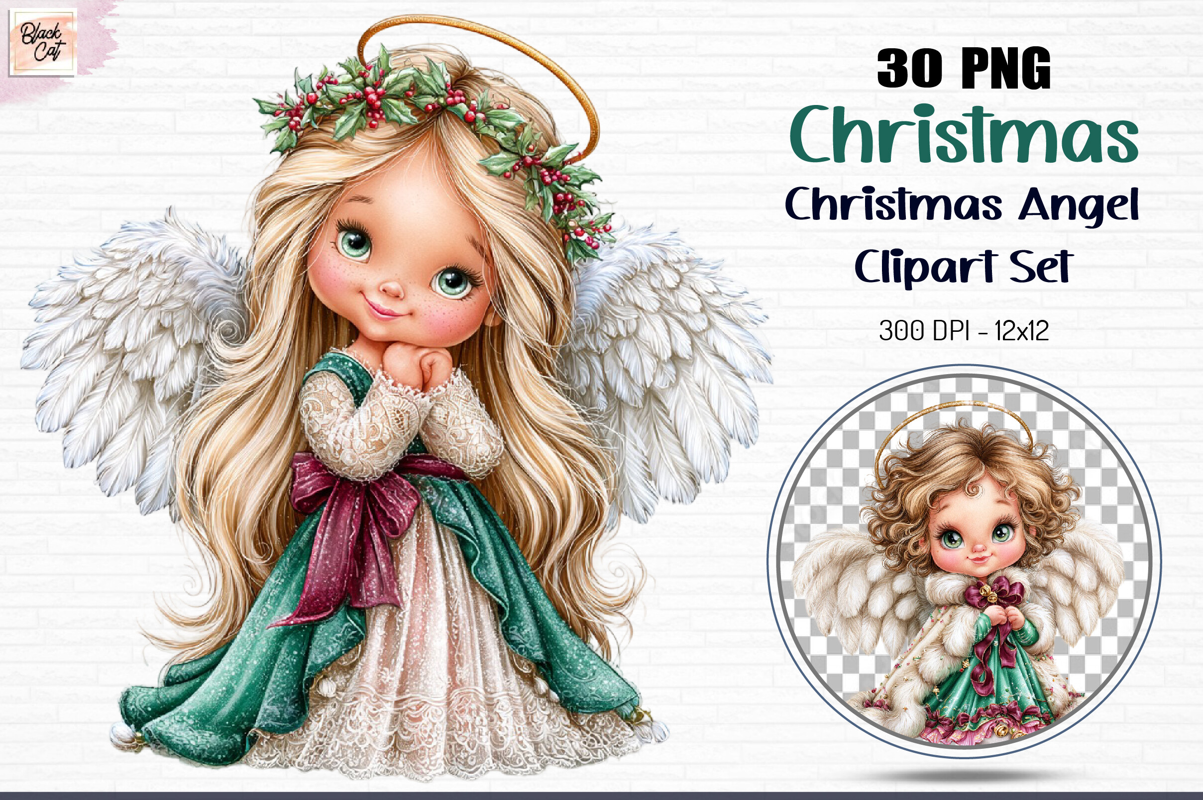 christmas angel stickers: 30 Whimsical Christmas Angel Designs original product preview