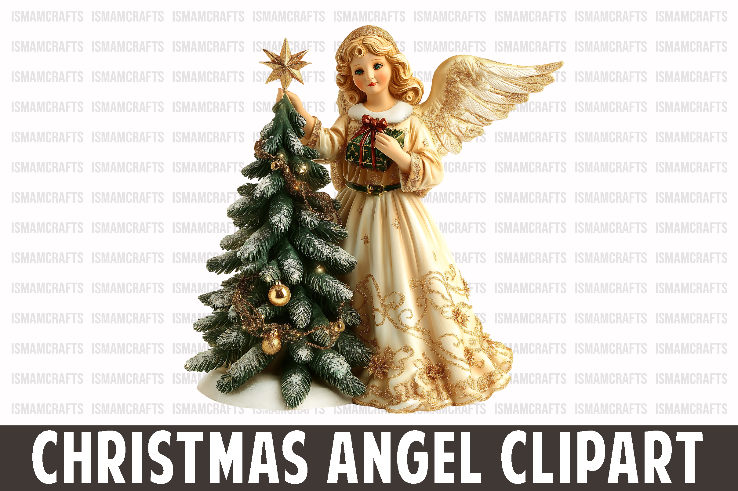 christmas angel stickers: Single Isolated Christmas Angel PNG original product preview