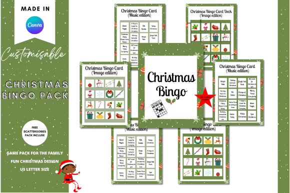 christmas bingo cards: Canva Bingo Pack with Image and Music Editions original product preview