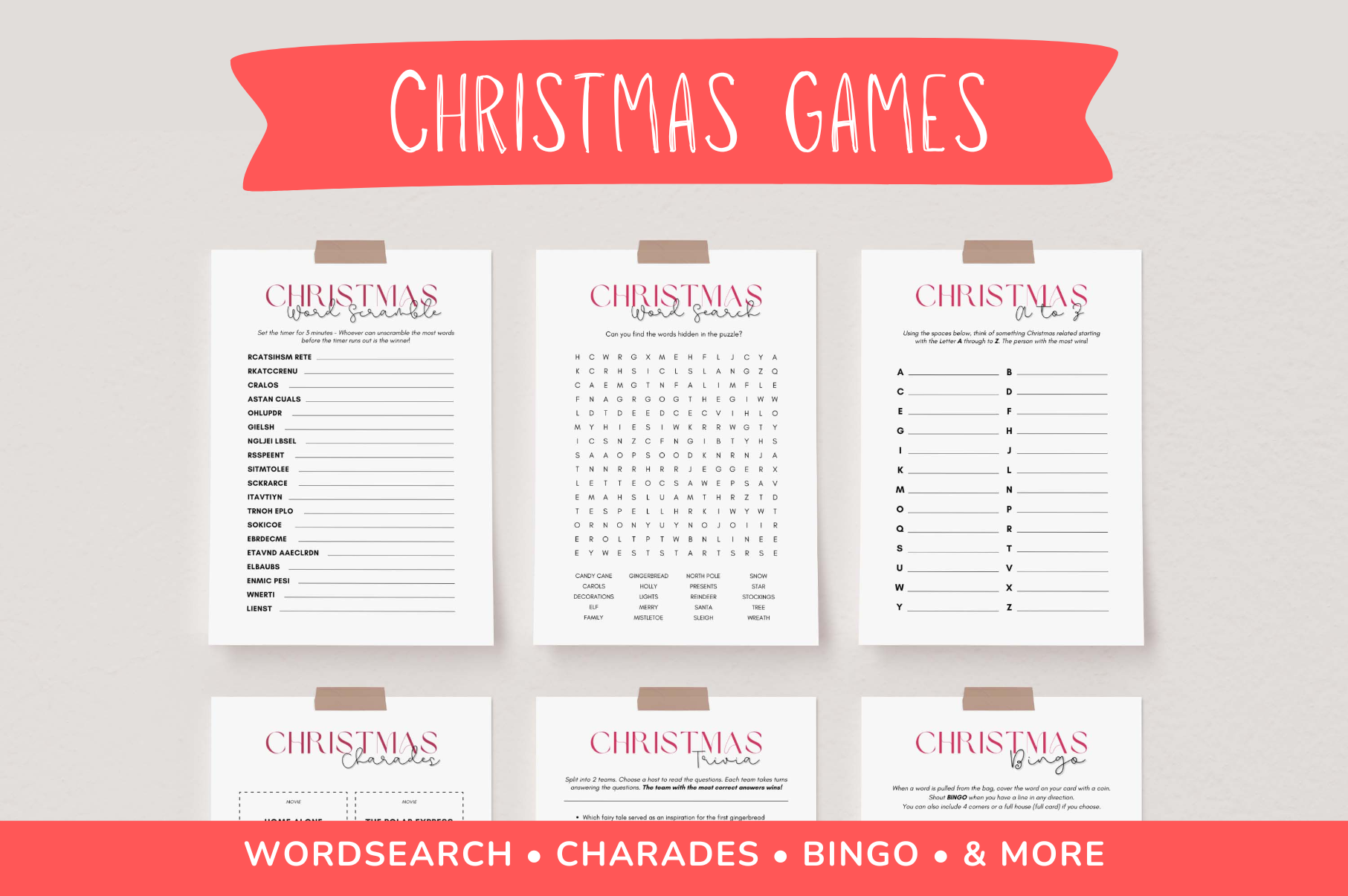 christmas bingo cards: Six Holiday Games Including Ten Bingo Cards original product preview
