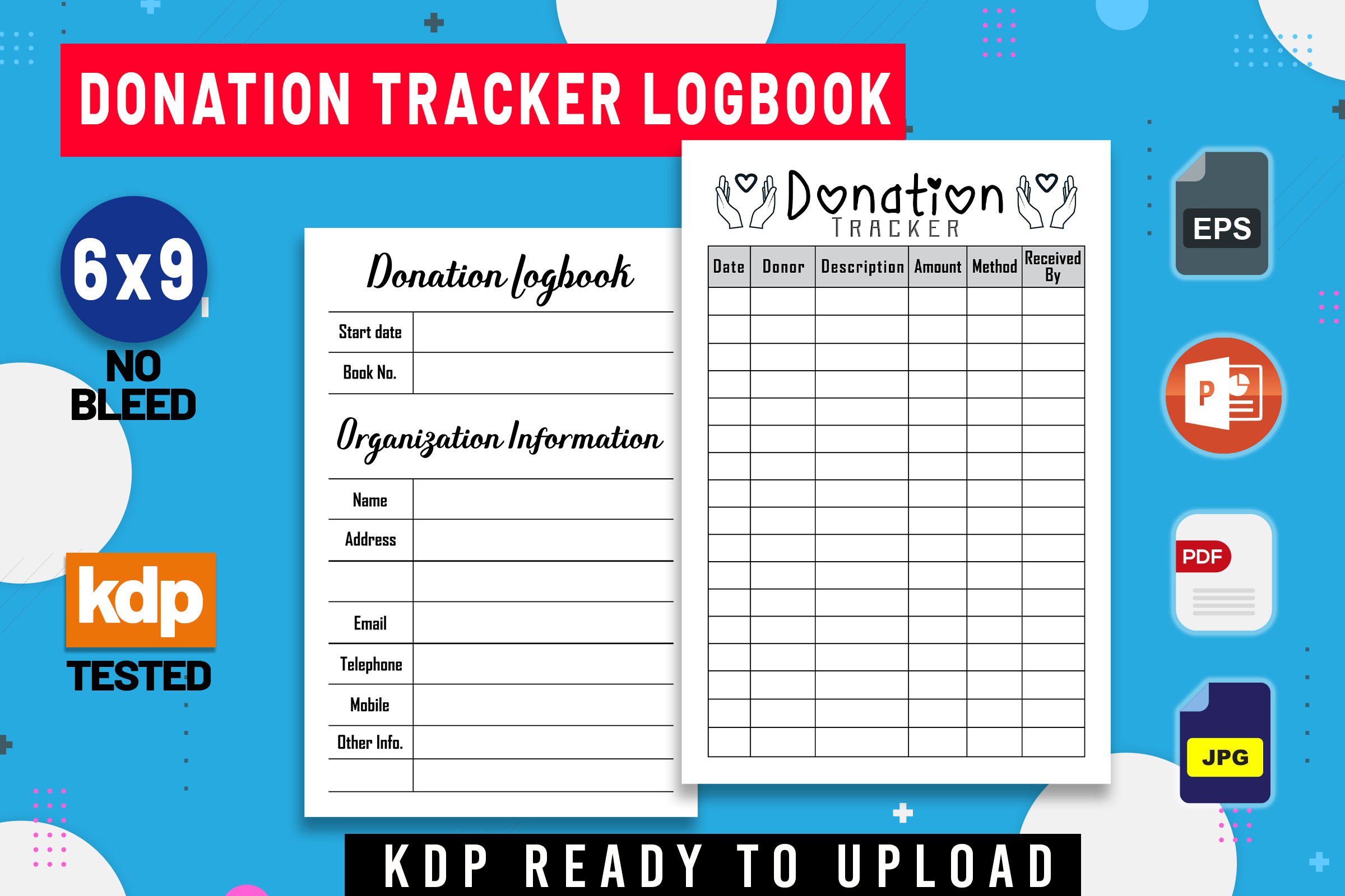 donation tracker: Compact Logbook with PowerPoint and EPS Files original product preview