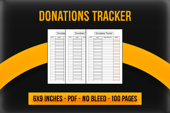 donation tracker: Simple 100-Page Donation PDF Interior original product preview