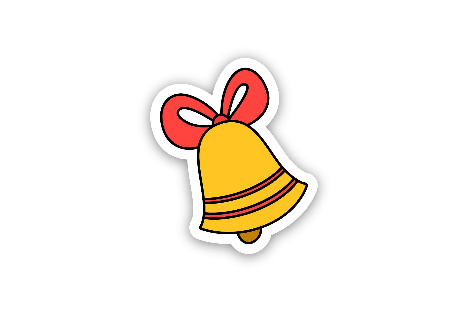 christmas bell stickers: Christmas Bell Stickers in Six File Formats original product preview