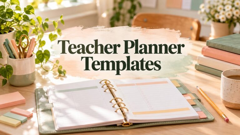 Teacher Planner Templates — classroom planning binder editorial cover