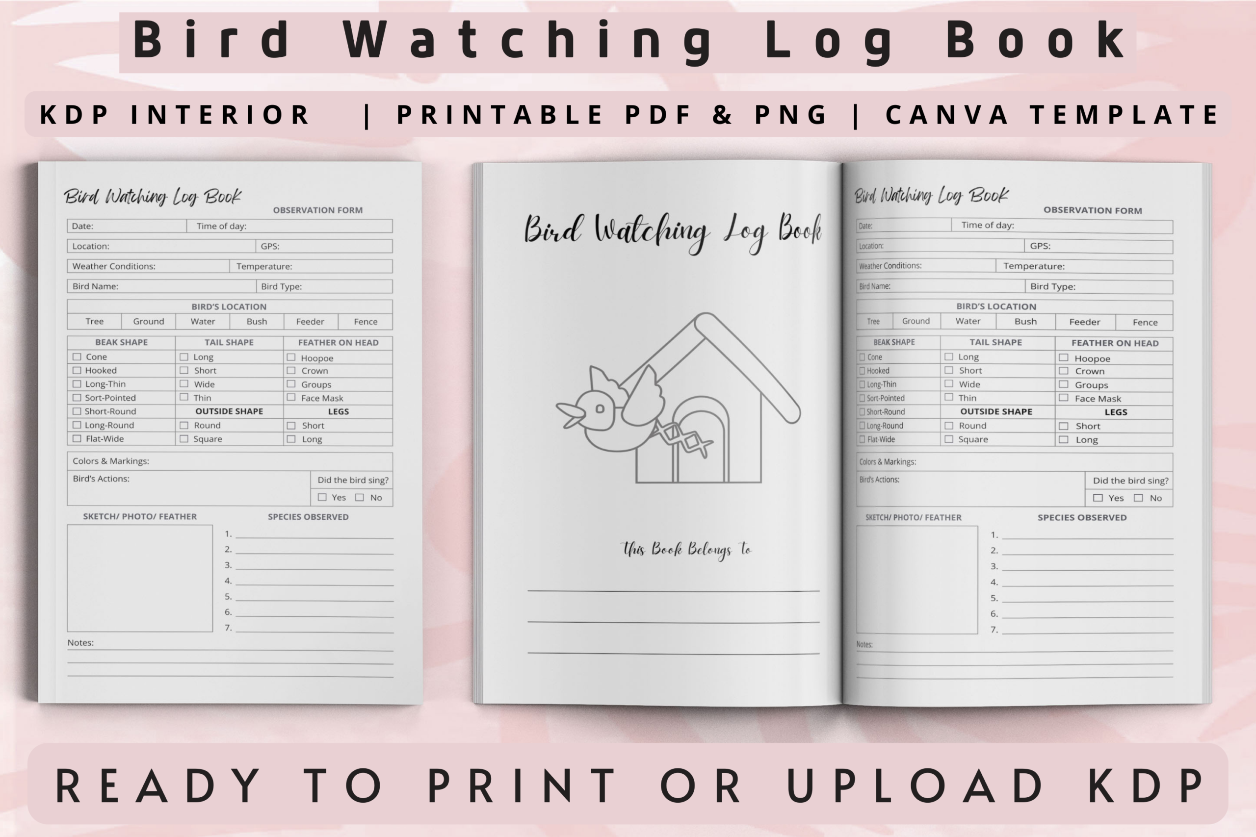 bird watching journal: Editable Bird Log by Interior Creative original product preview