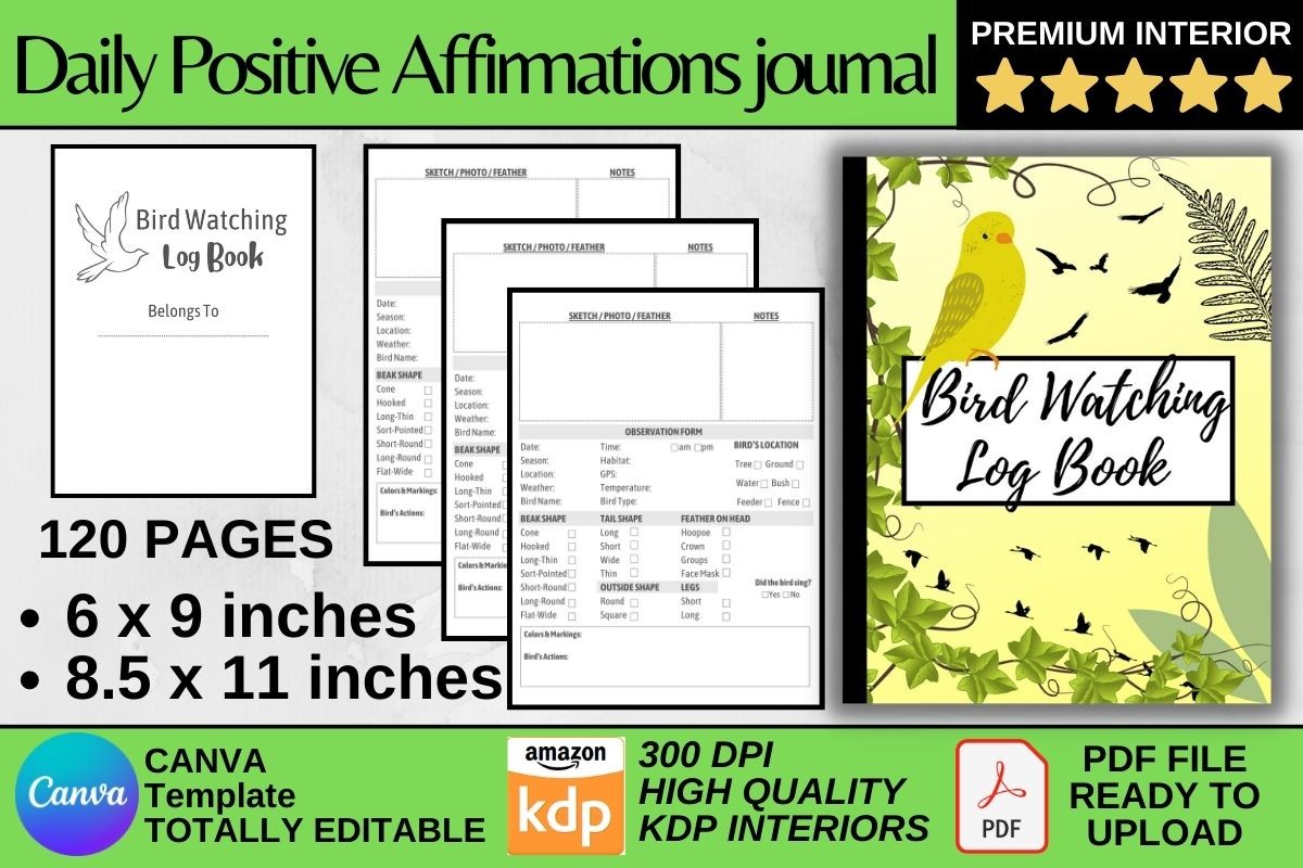 bird watching journal: Canva Bird Journal by Maria Studio original product preview