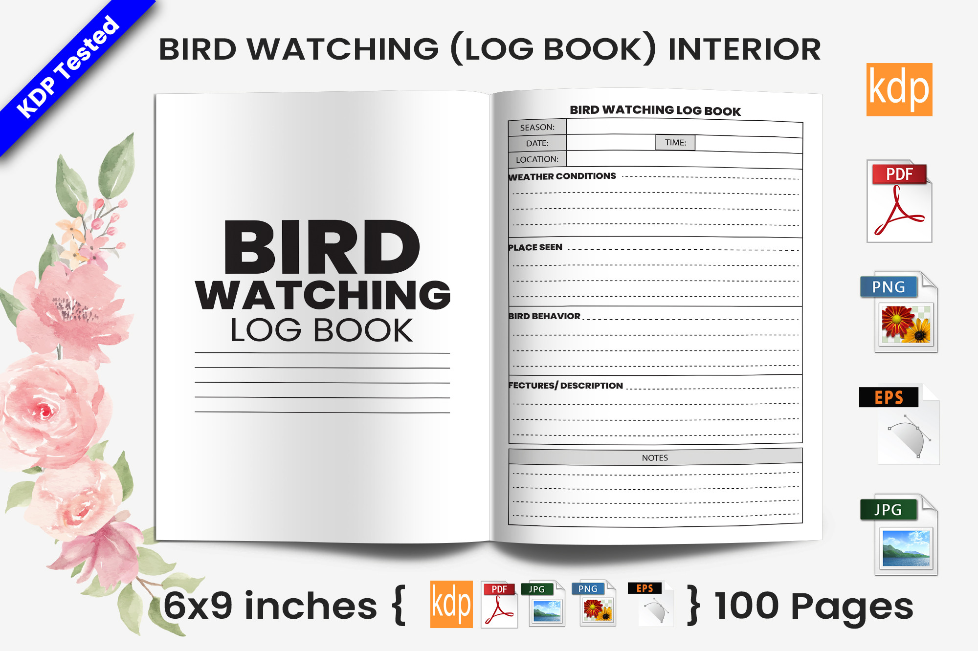bird watching journal: EPS Bird Log by KDP Art original product preview