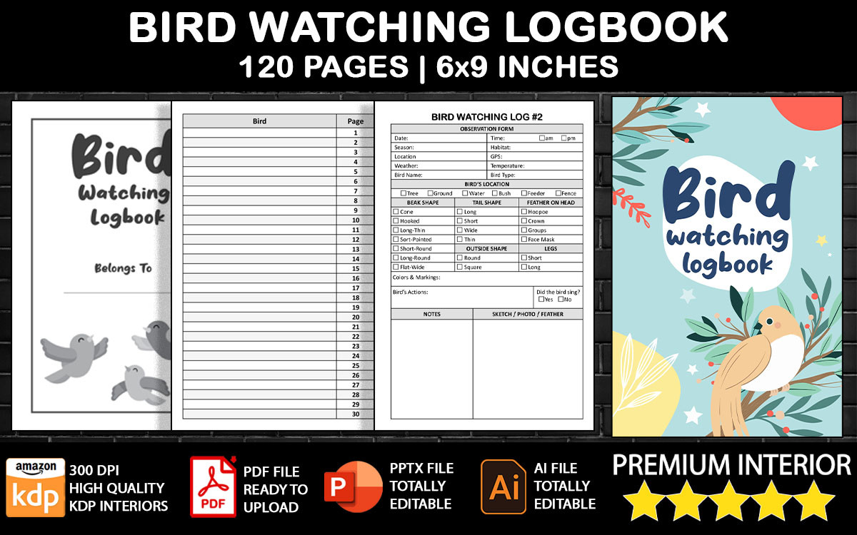 bird watching journal: PowerPoint Bird Journal by LittleGael original product preview