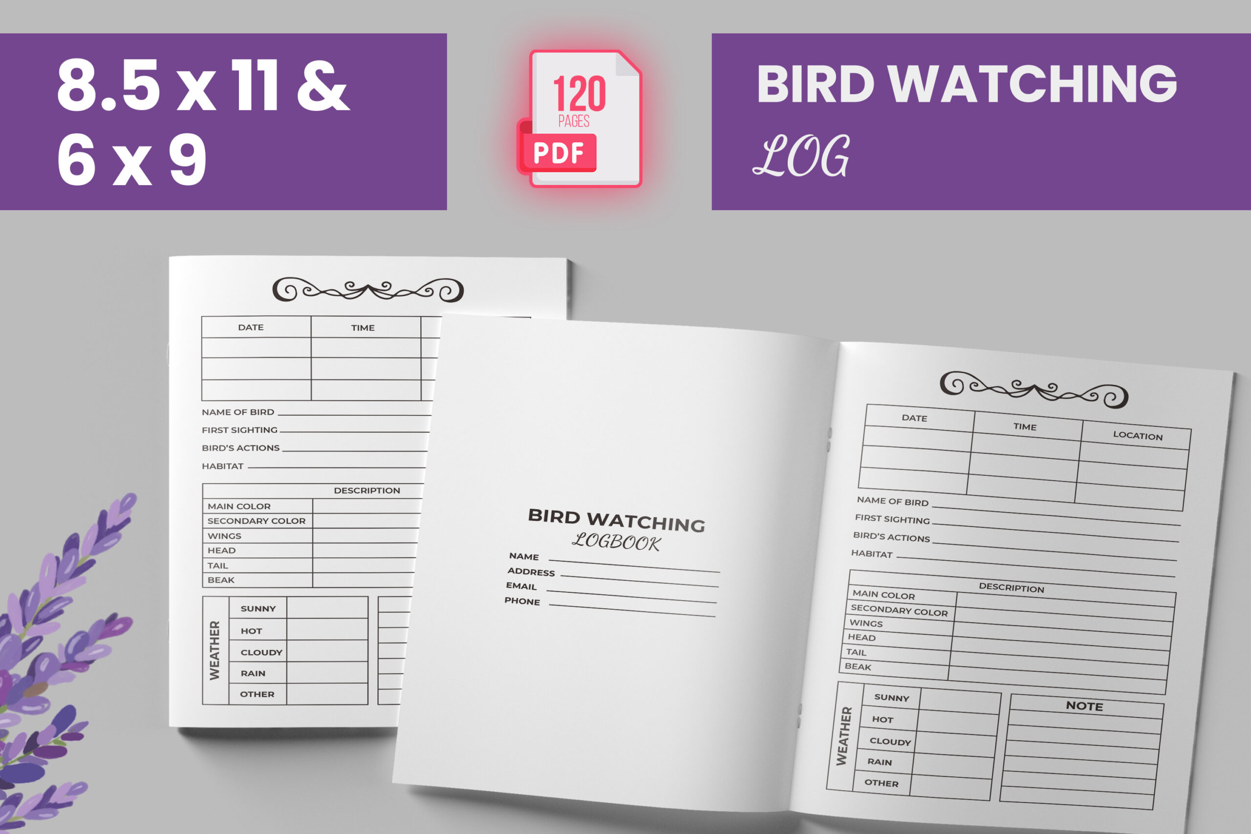 bird watching journal: Two-Size Bird Log by Boss Designer original product preview
