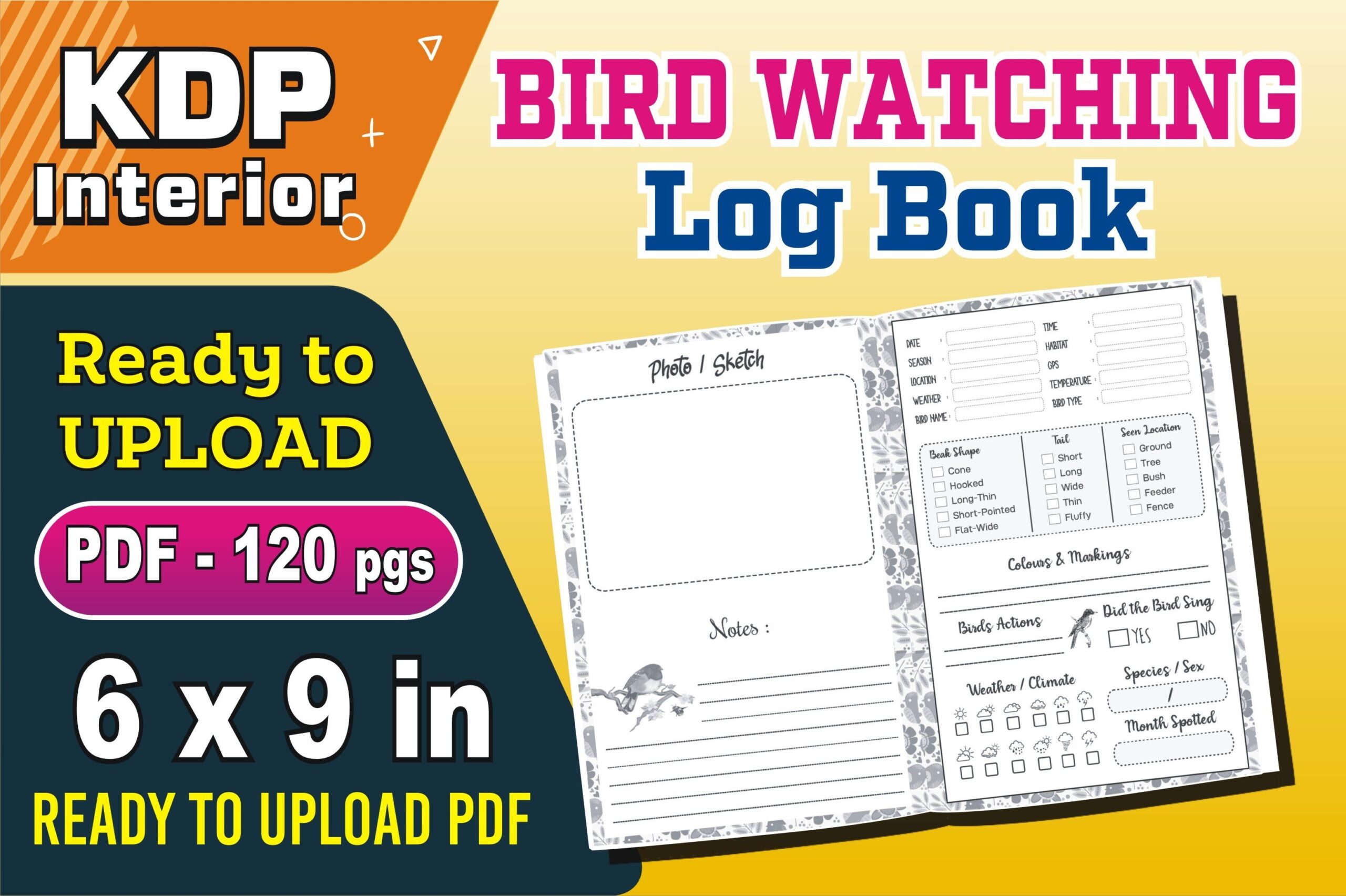 bird watching journal: PDF Bird Log by GRAPHIC TRAFFIC original product preview