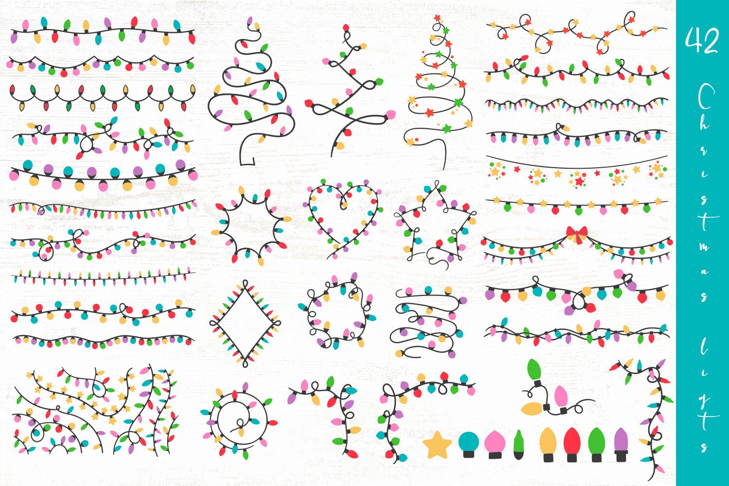 christmas lights stickers: 43 Light Elements by MySpaceGarden original product preview