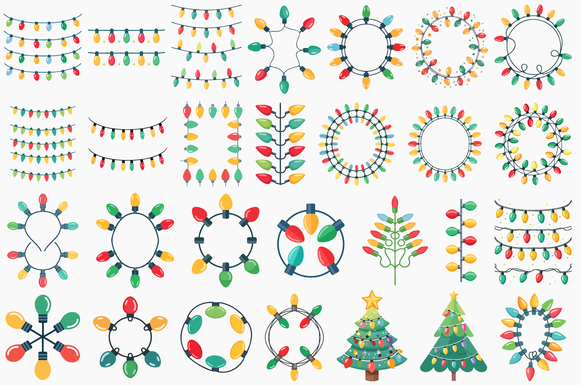 christmas lights stickers: 28 Light Designs by Sumon Chandra original product preview
