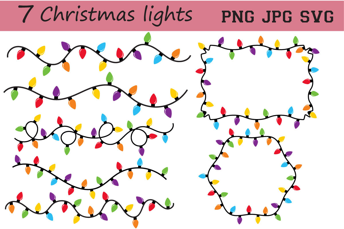 christmas lights stickers: Simple Light Shapes by PiXimCreator original product preview